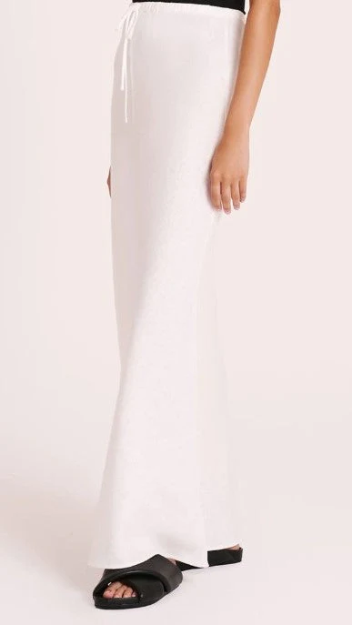 Amani Linen Maxi Skirt - White