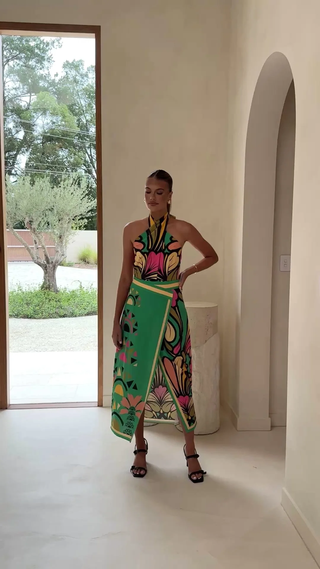 Portugal Tailored Maxi Skirt - Apple