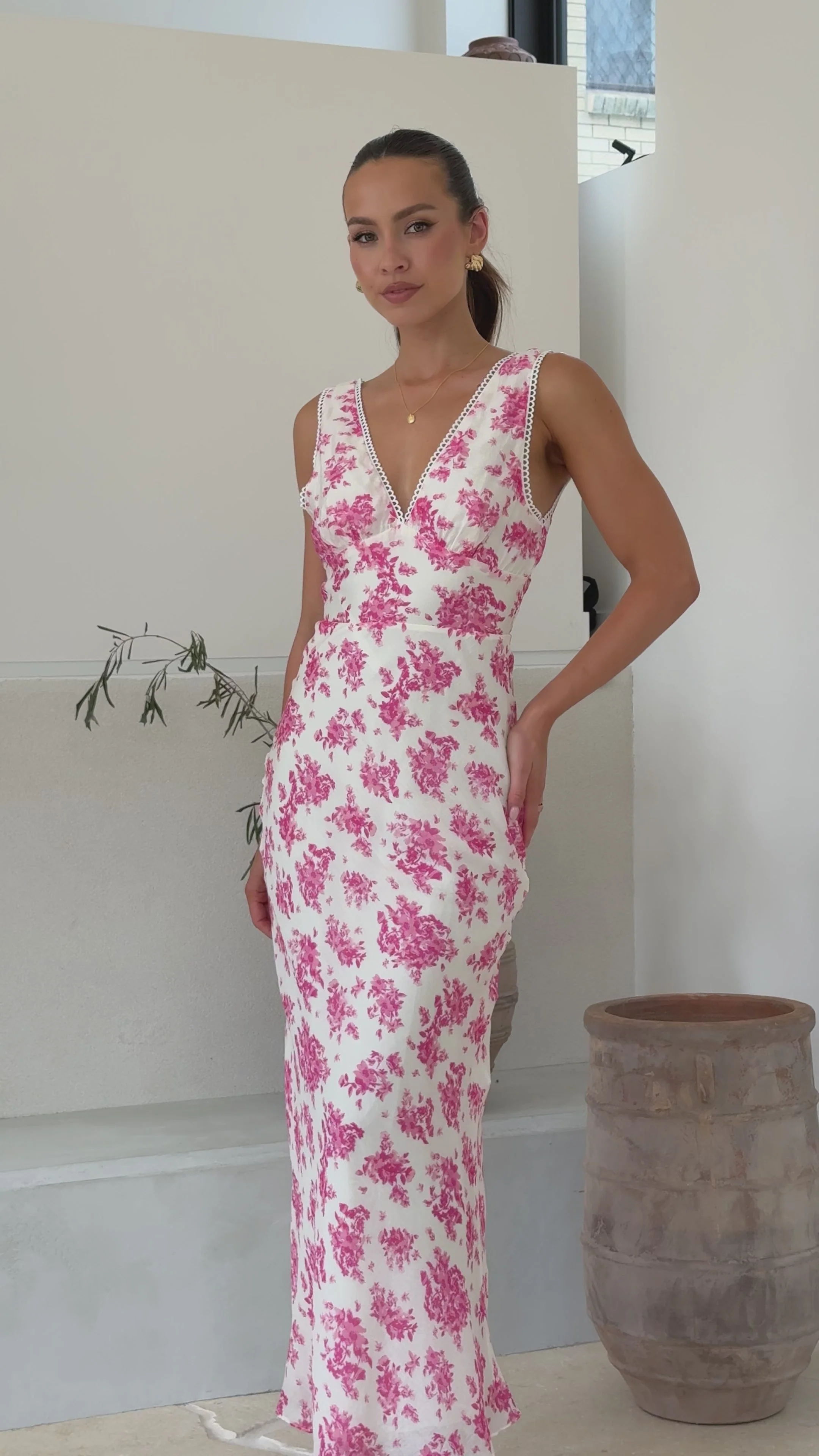 Kamala Maxi Dress - Pink Floral