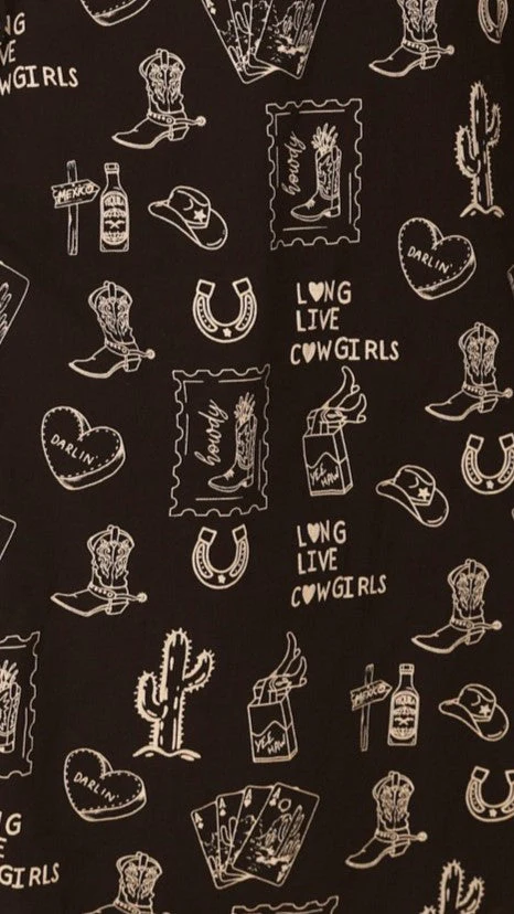 Connie Maxi Dress - Black/Beige Cowgirl