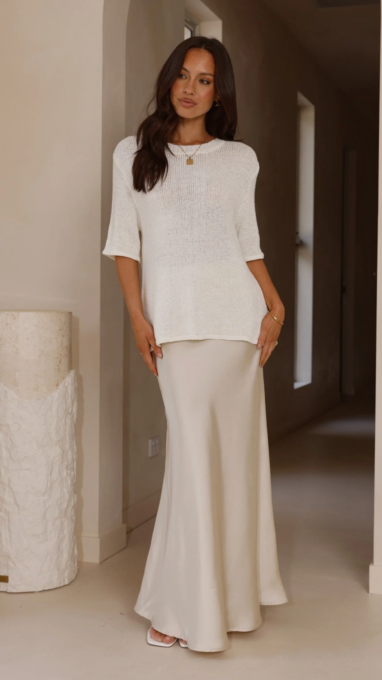 Amara Knit Top - White