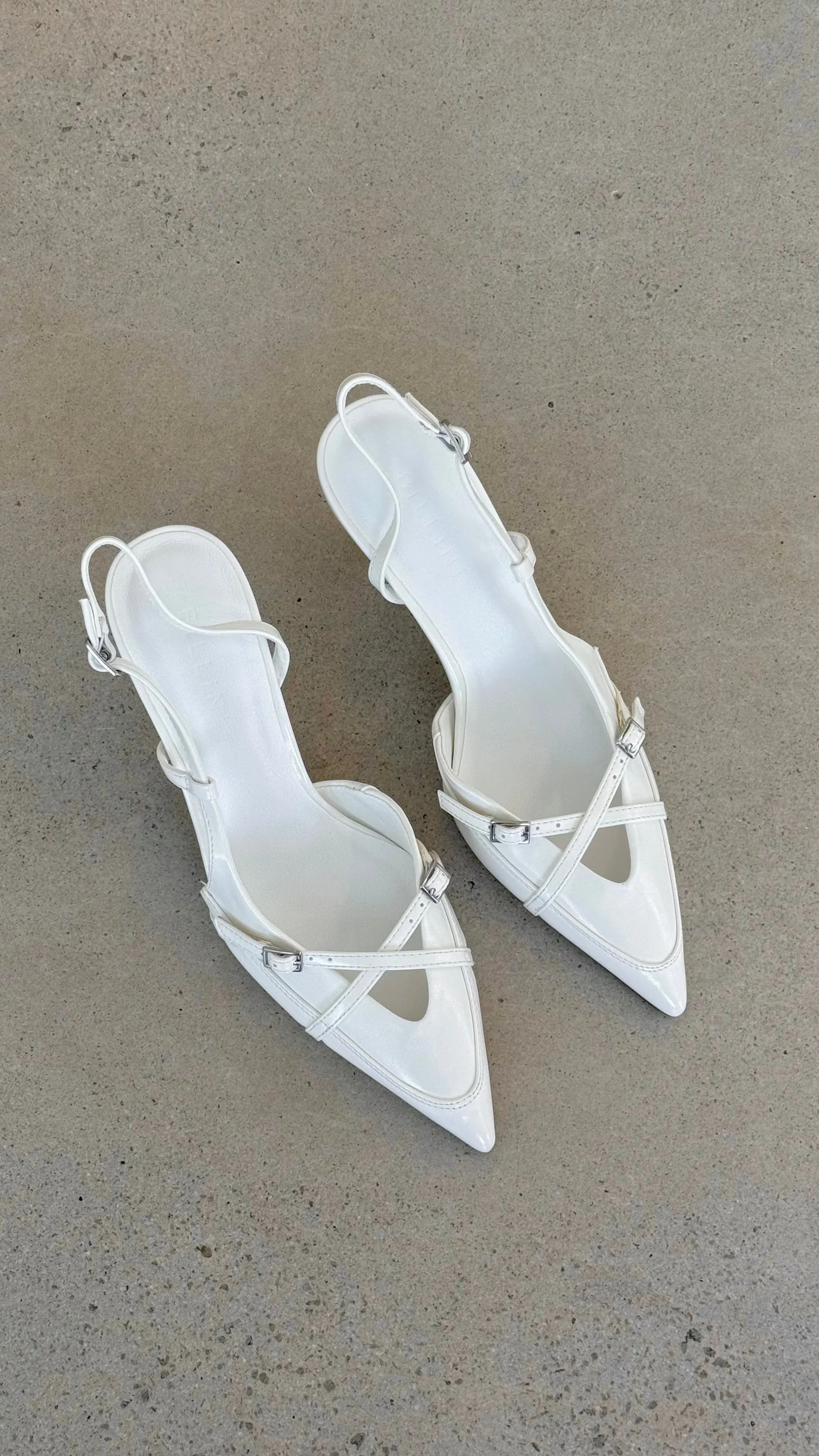 Huxly Heel - White Shine