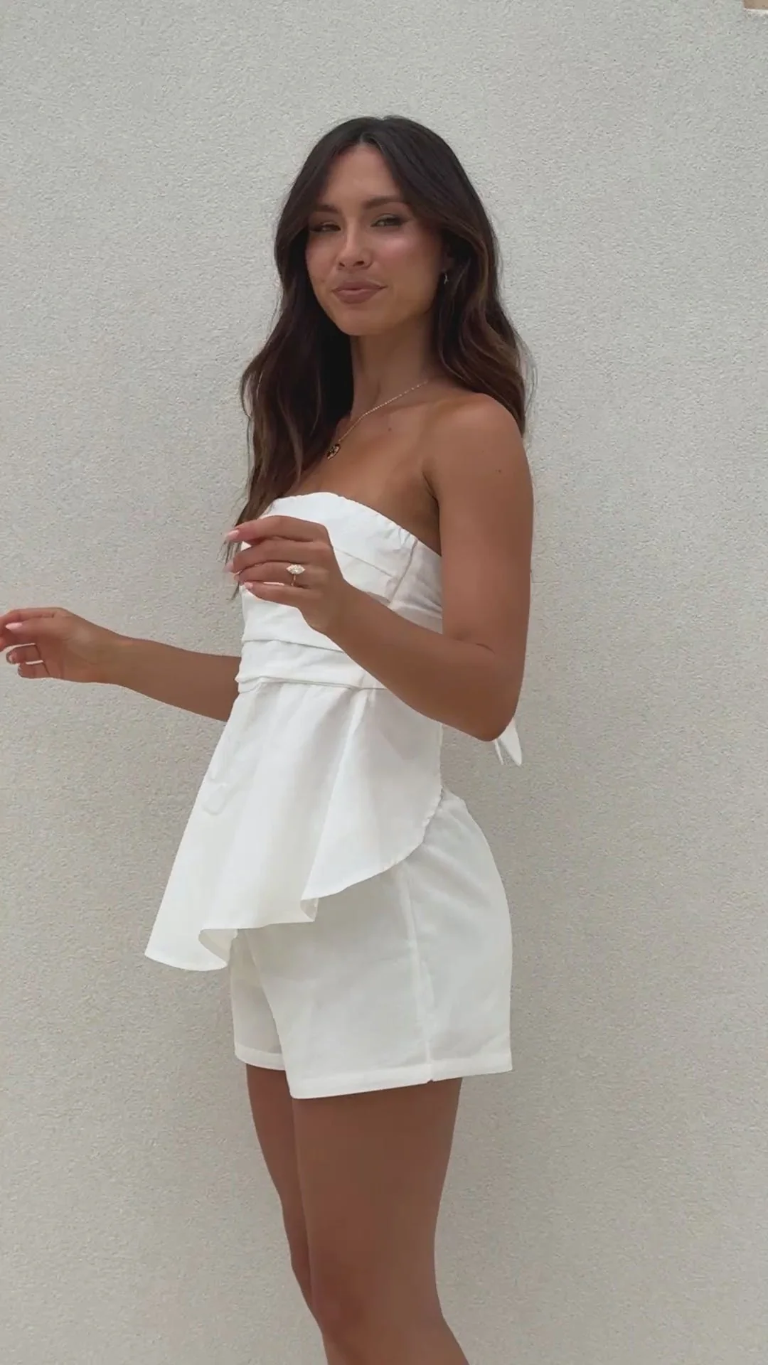 Tory Strapless Top - White