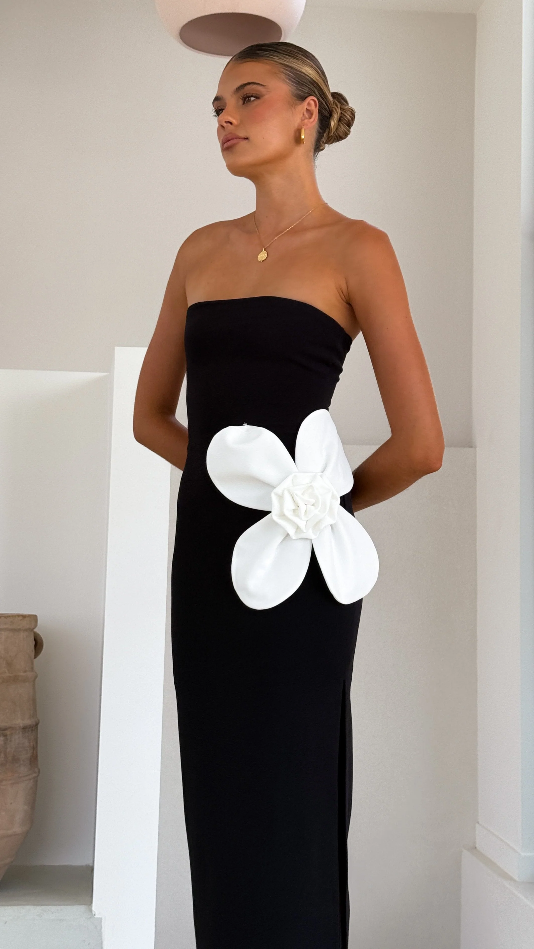 Athena Maxi Dress - Black/White