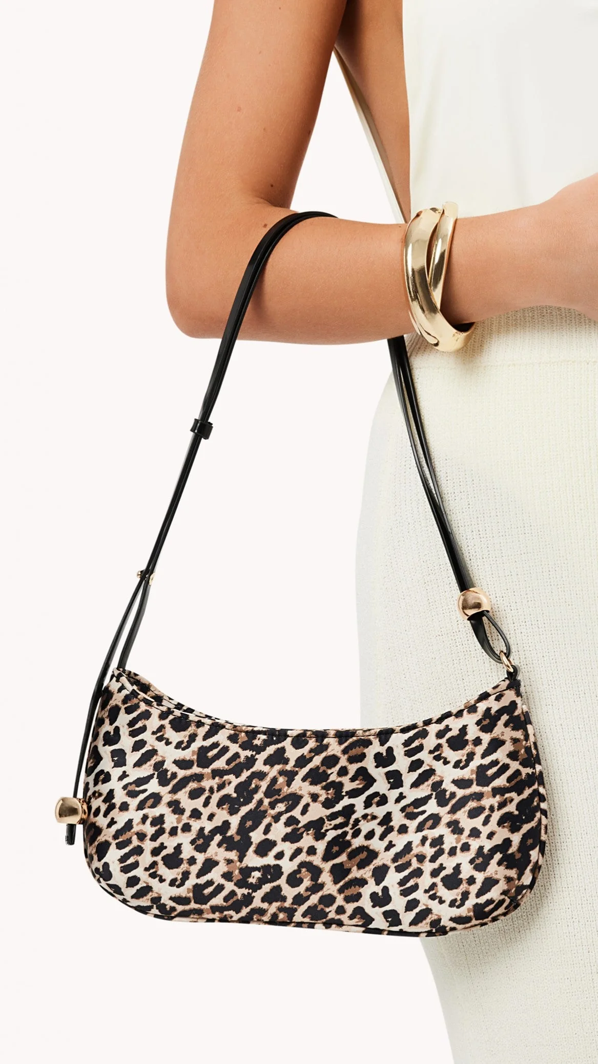Rosabelle Shoulder Bag - Leopard Satin