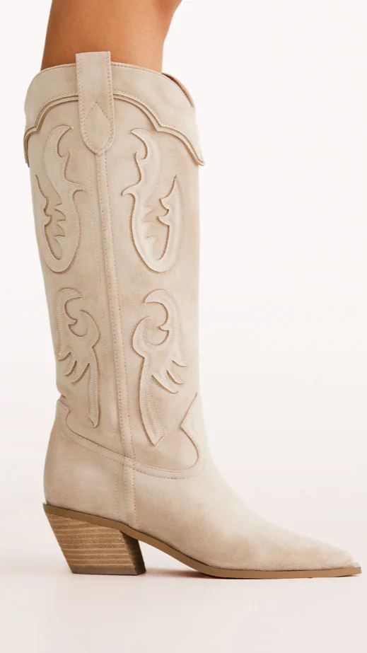 Tulie Boots - Light Beige Suede