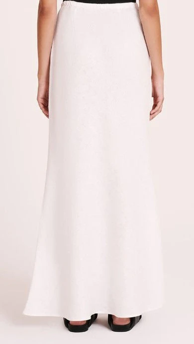 Amani Linen Maxi Skirt - White