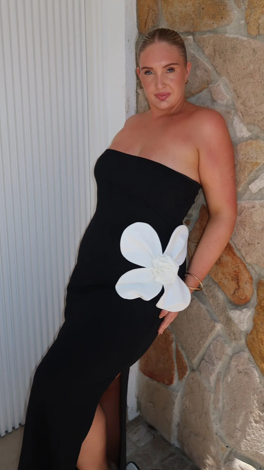 Athena Maxi Dress - Black/White