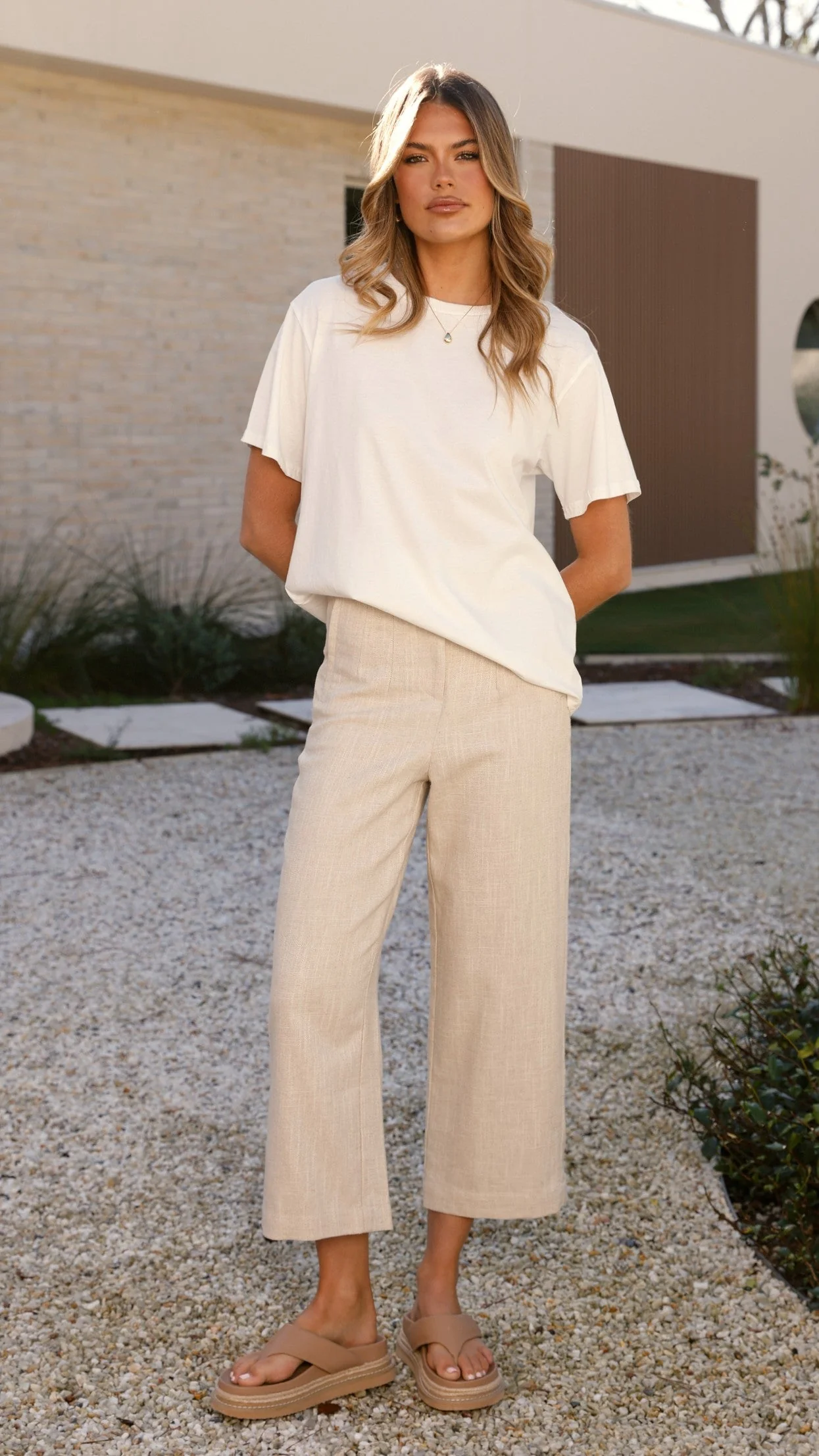 Cammie Capri Pants - Oat