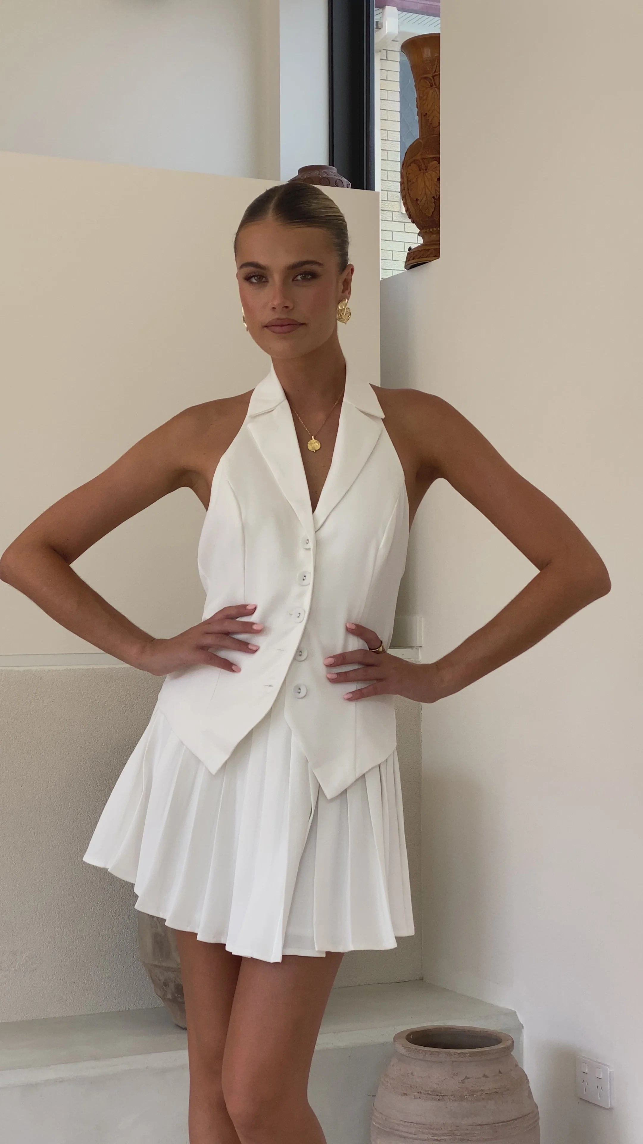 Yetta Vest Top - White