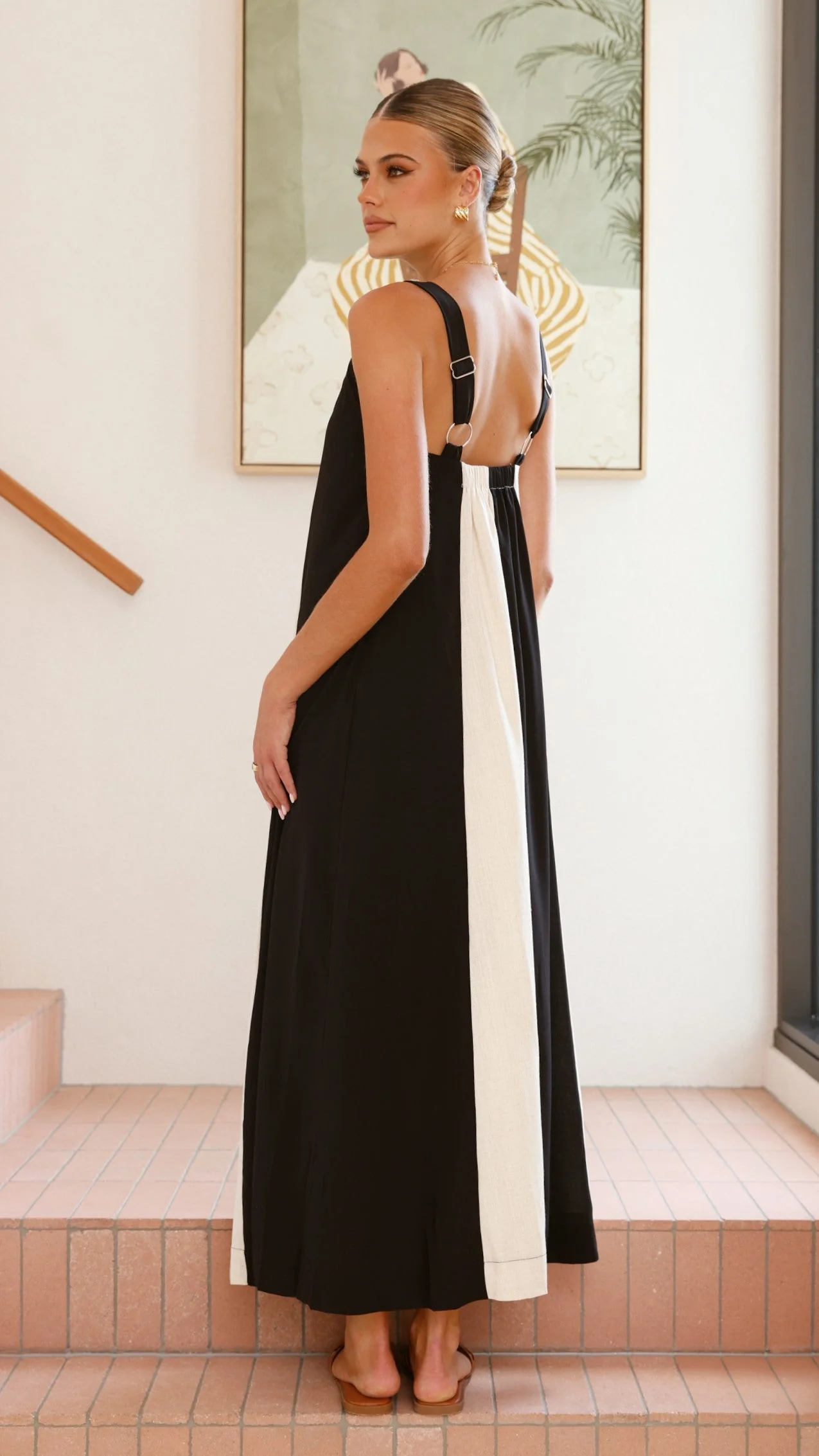 Talaith Maxi Dress - Black / Cream