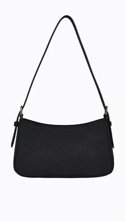 Lilu Shoulder Bag - Black Suede