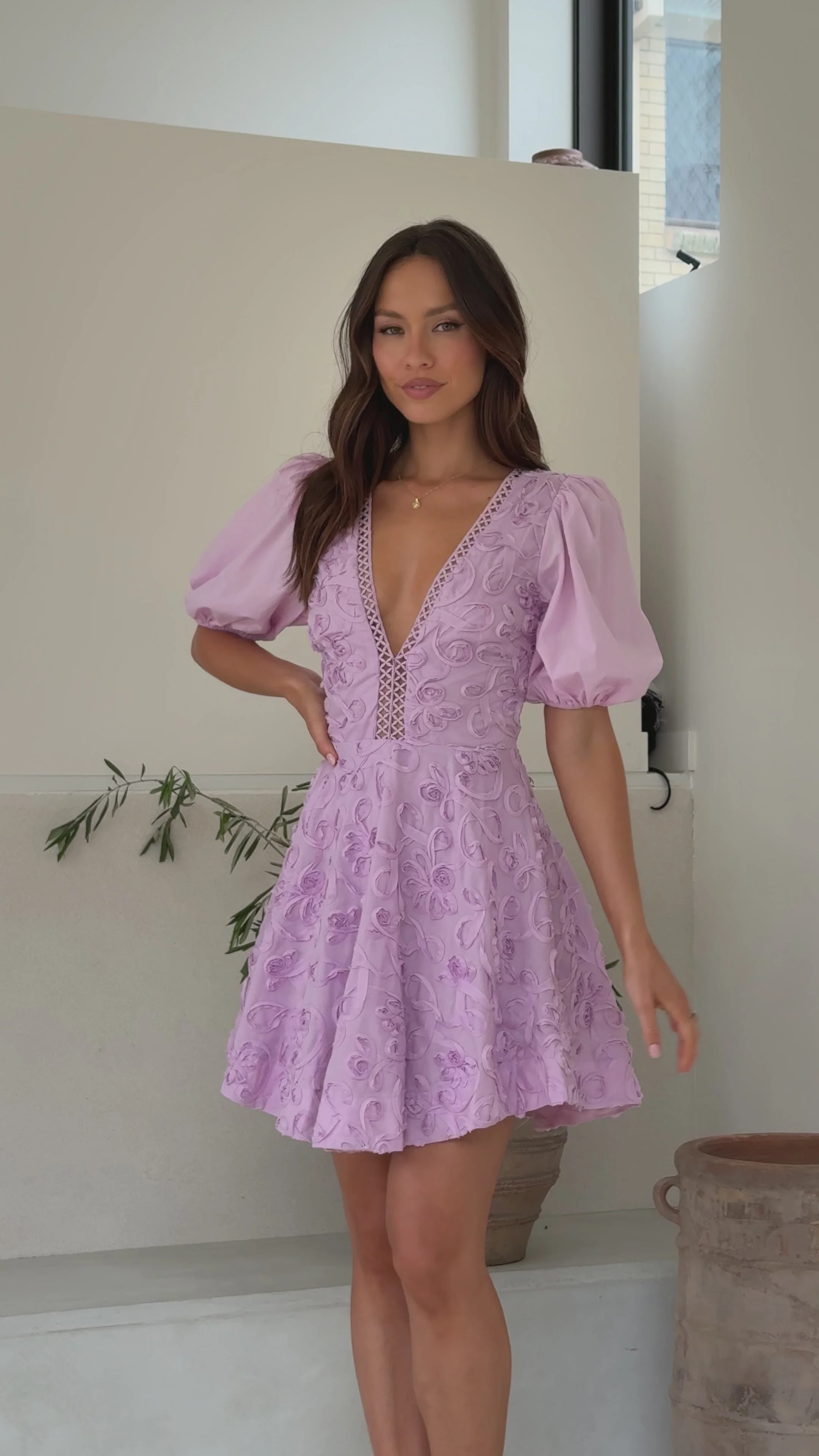 Calanthe Mini Dress - Lilac