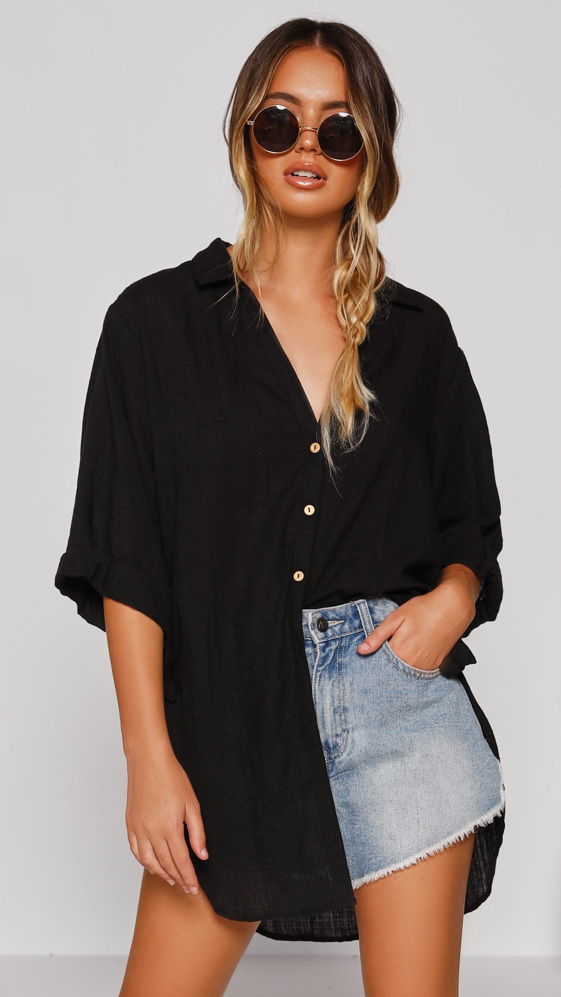 Vesper Short Sleeve Top - Black