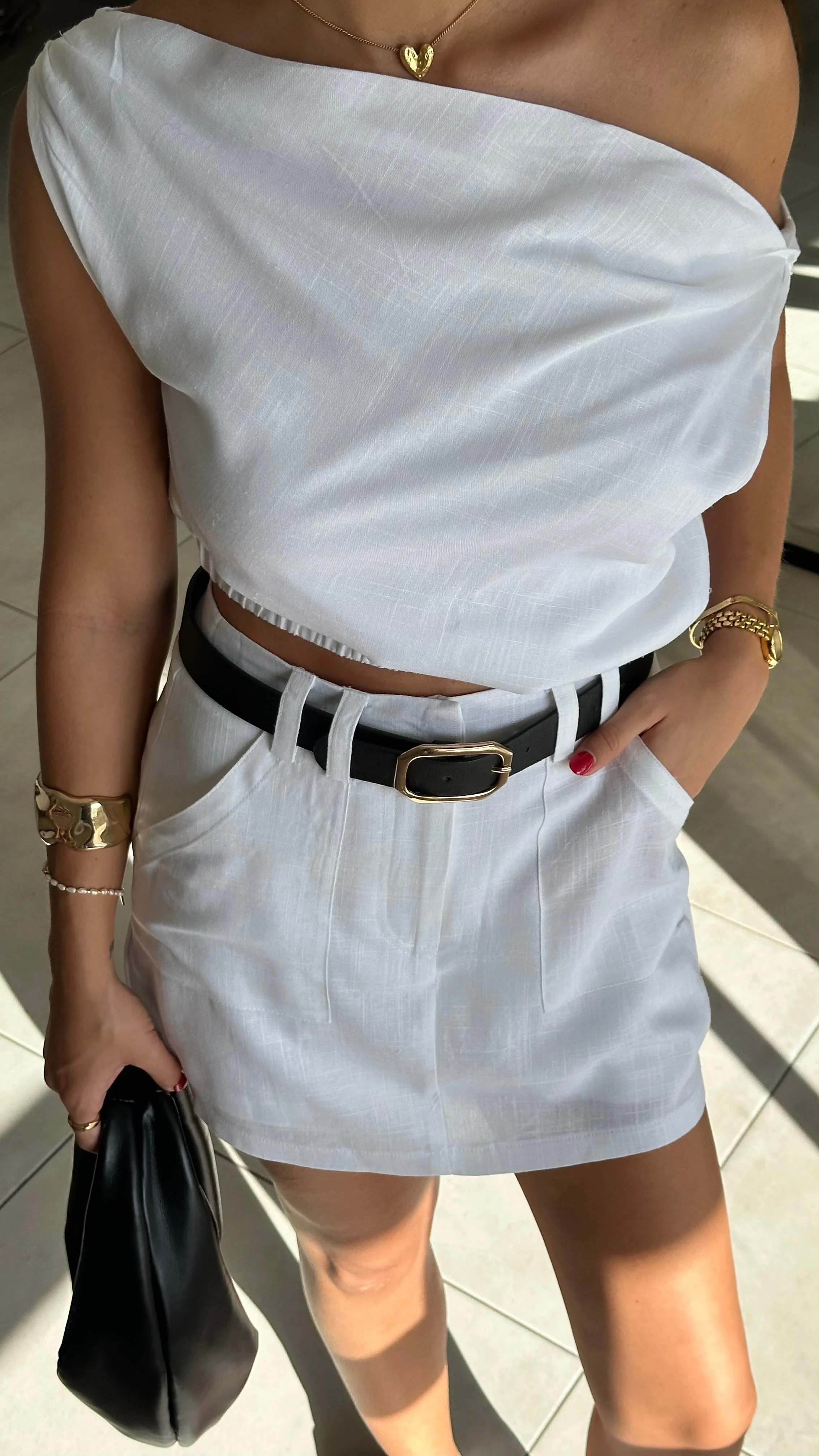 Charla Mini Skort - White