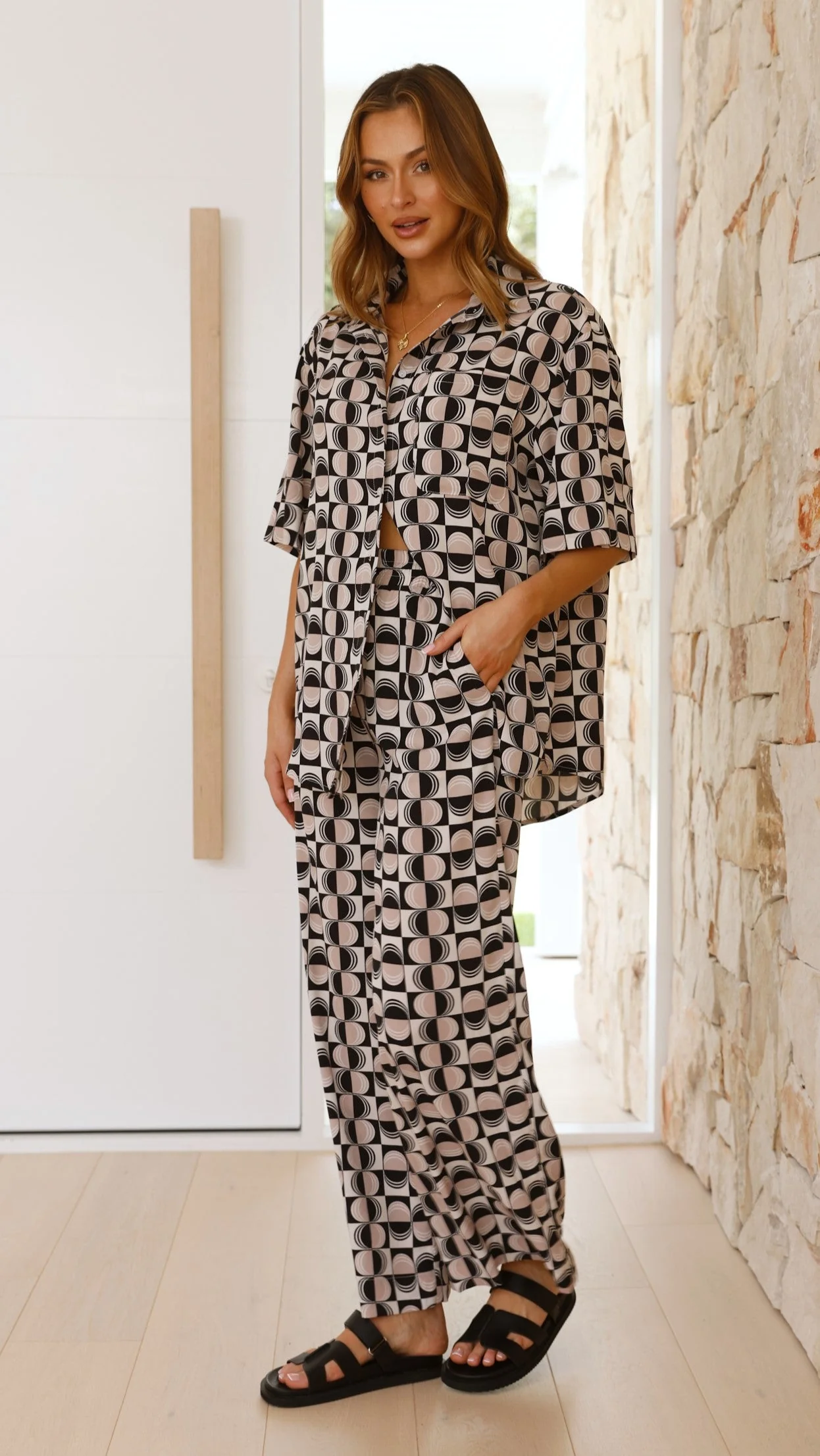 Annie Button Up Shirt - Palermo Print