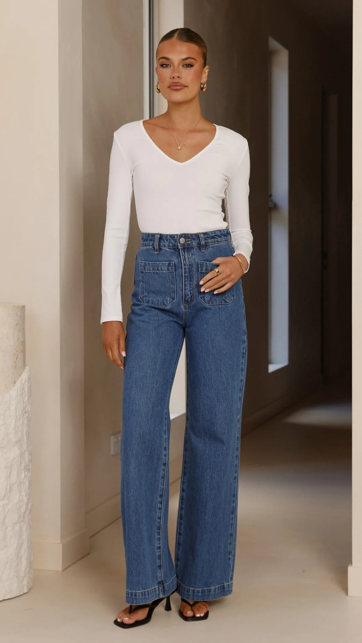 Vienna Long Sleeve Top - White