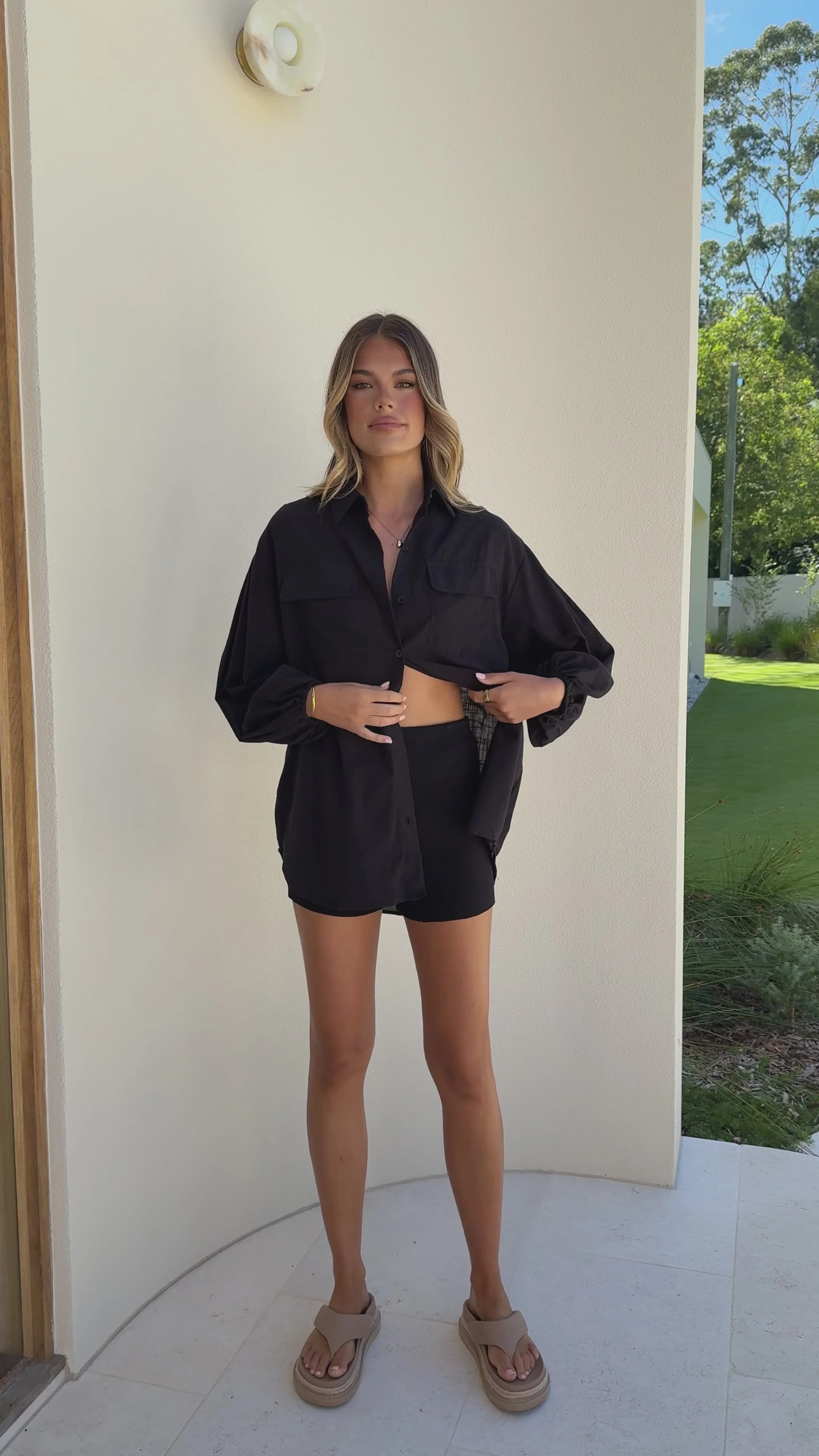 Bianca Knit Ribbed Shorts - Black