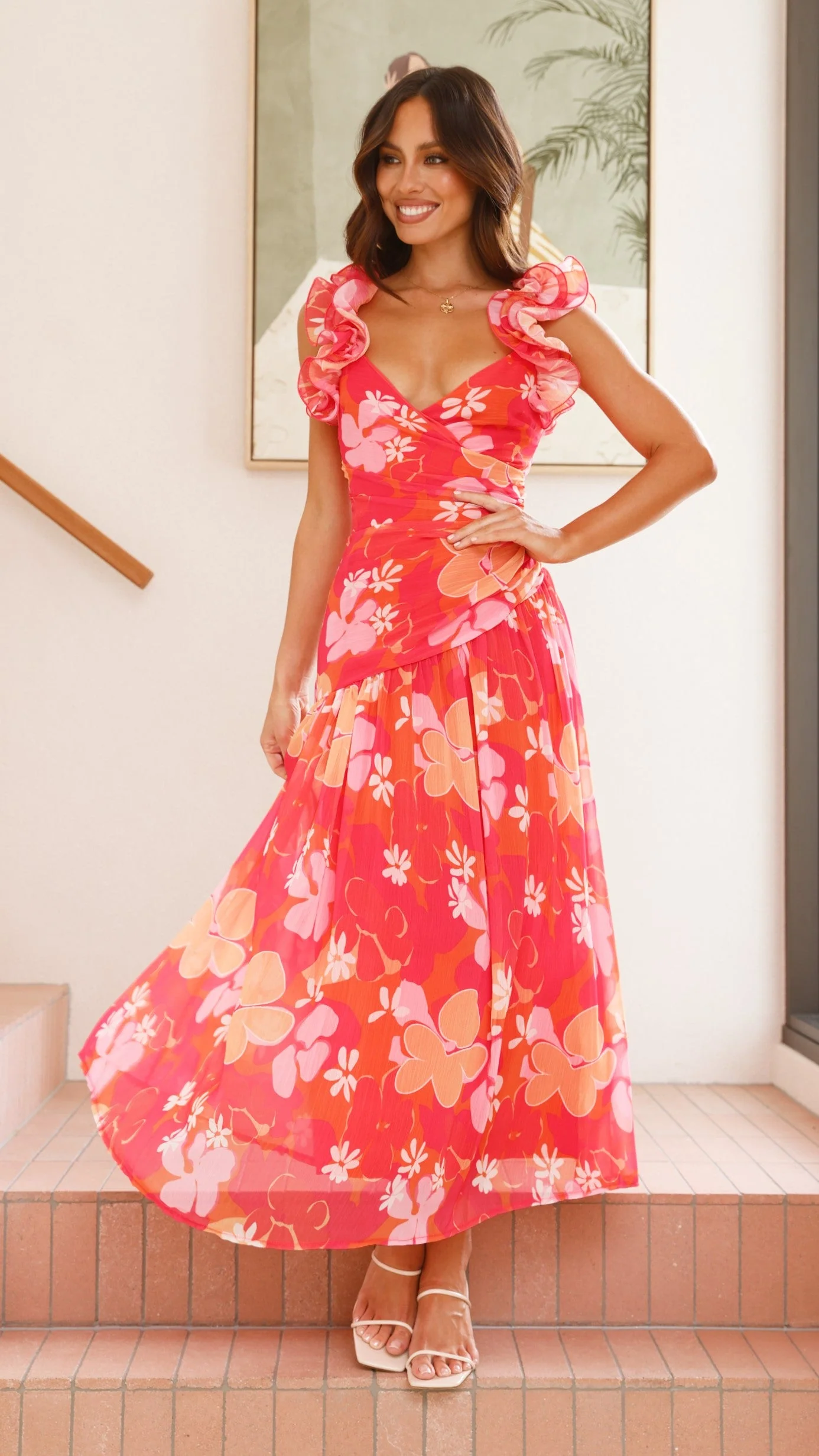 Alma Maxi Dress - Blood Orange