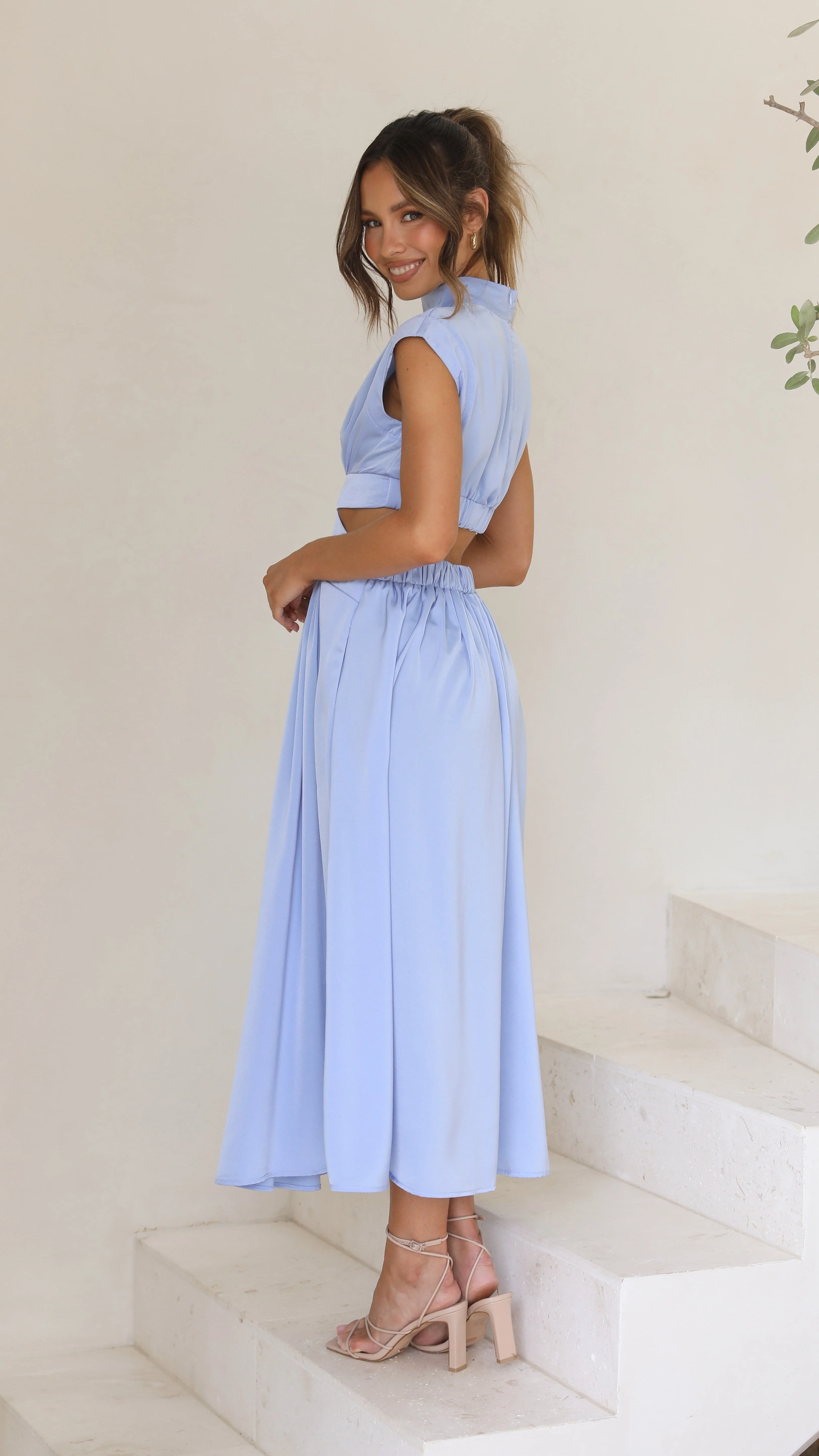 Cindie Midi Dress - Blue