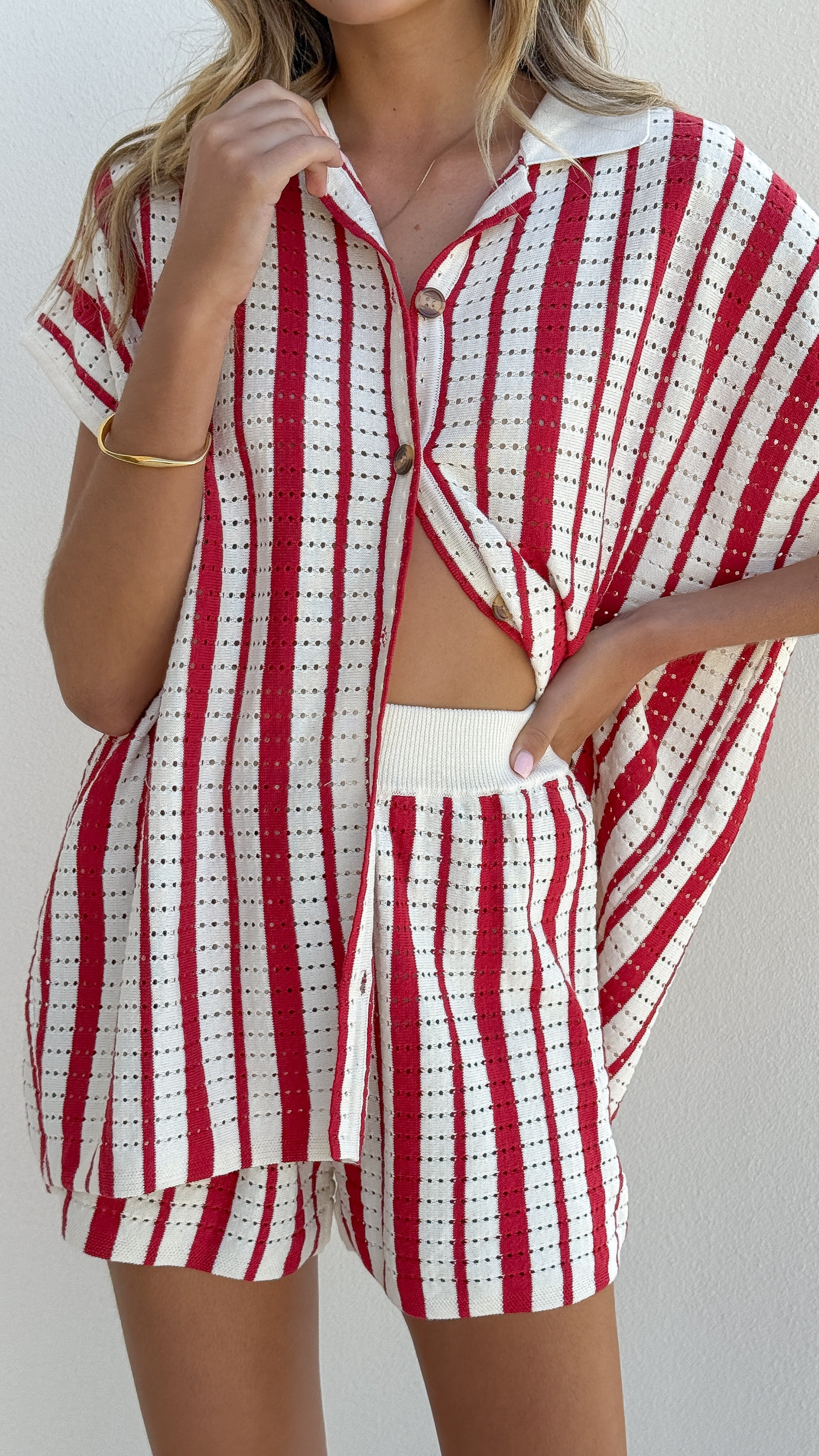 Leonie Knit Shorts - Red