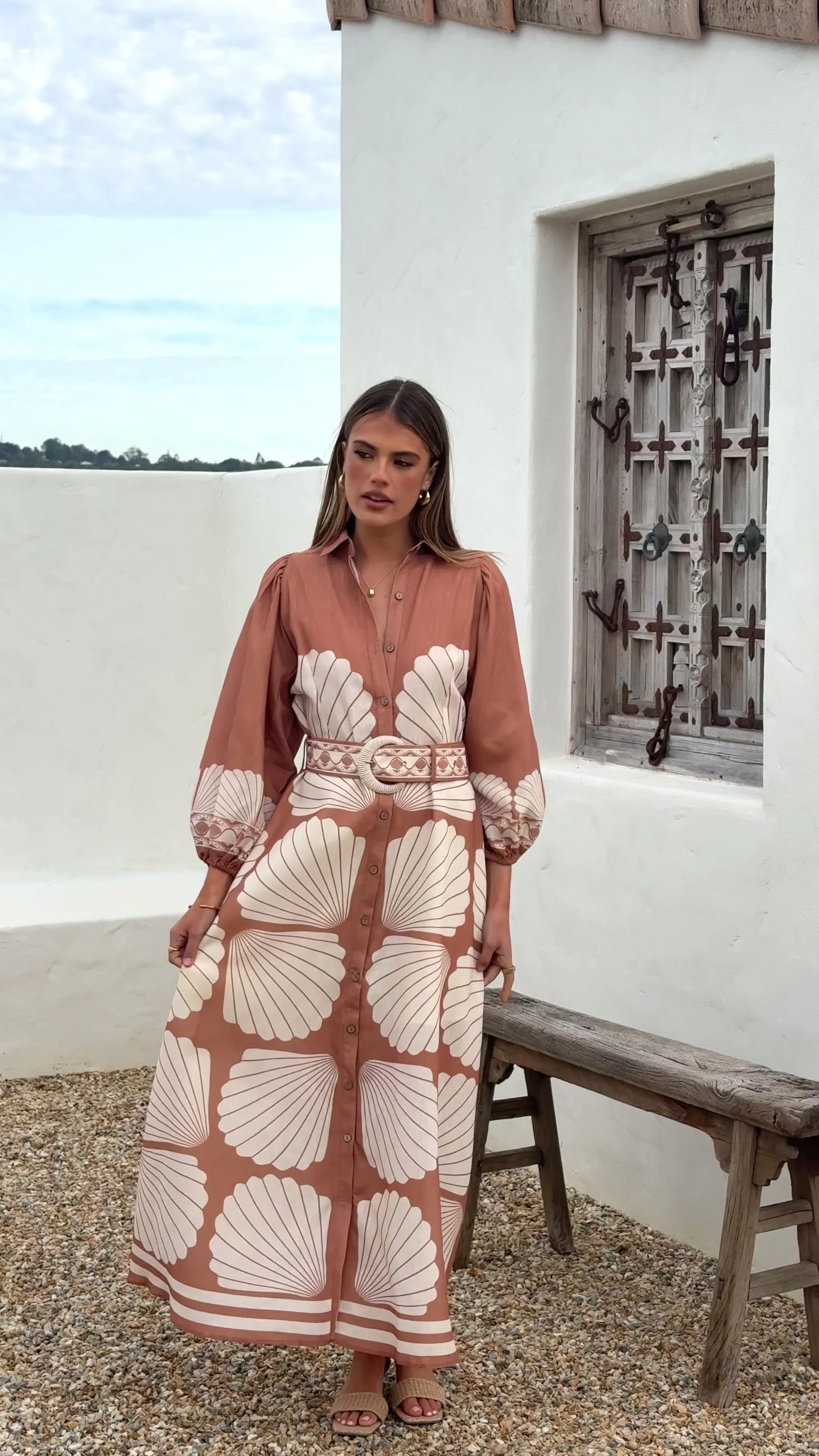 Cheyenne Long Sleeve Maxi Dress - Siena