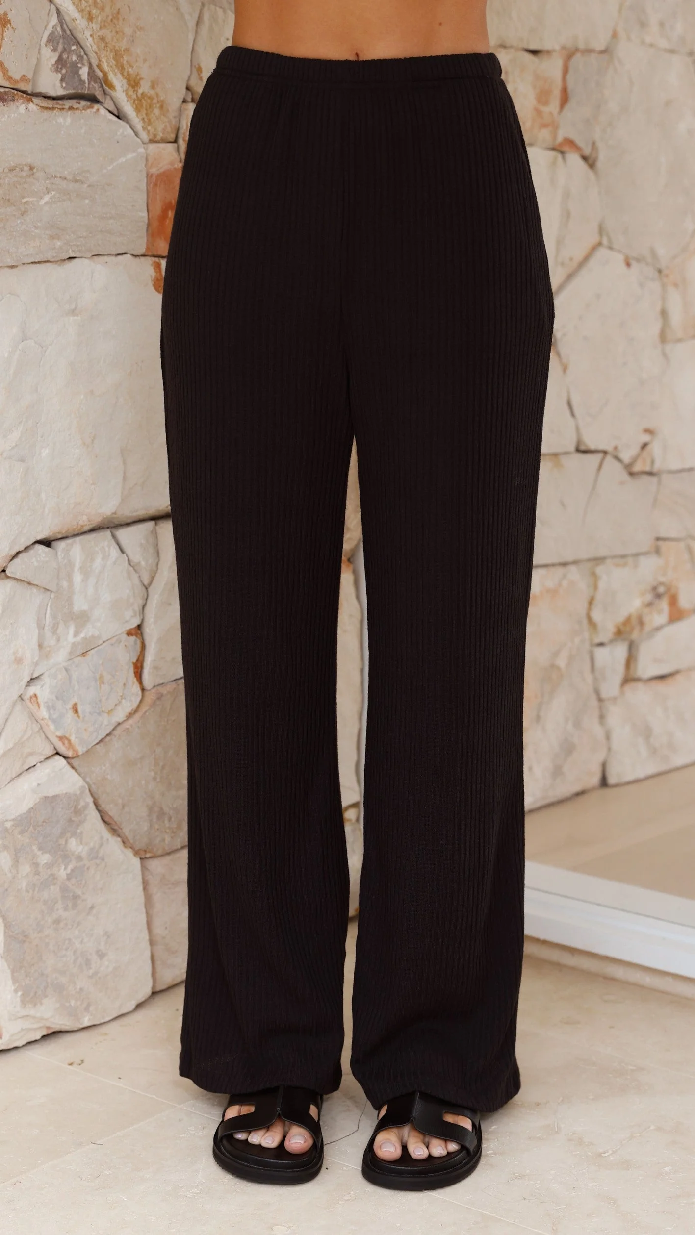 Madian Button Up Shirt and Pants Set - Black