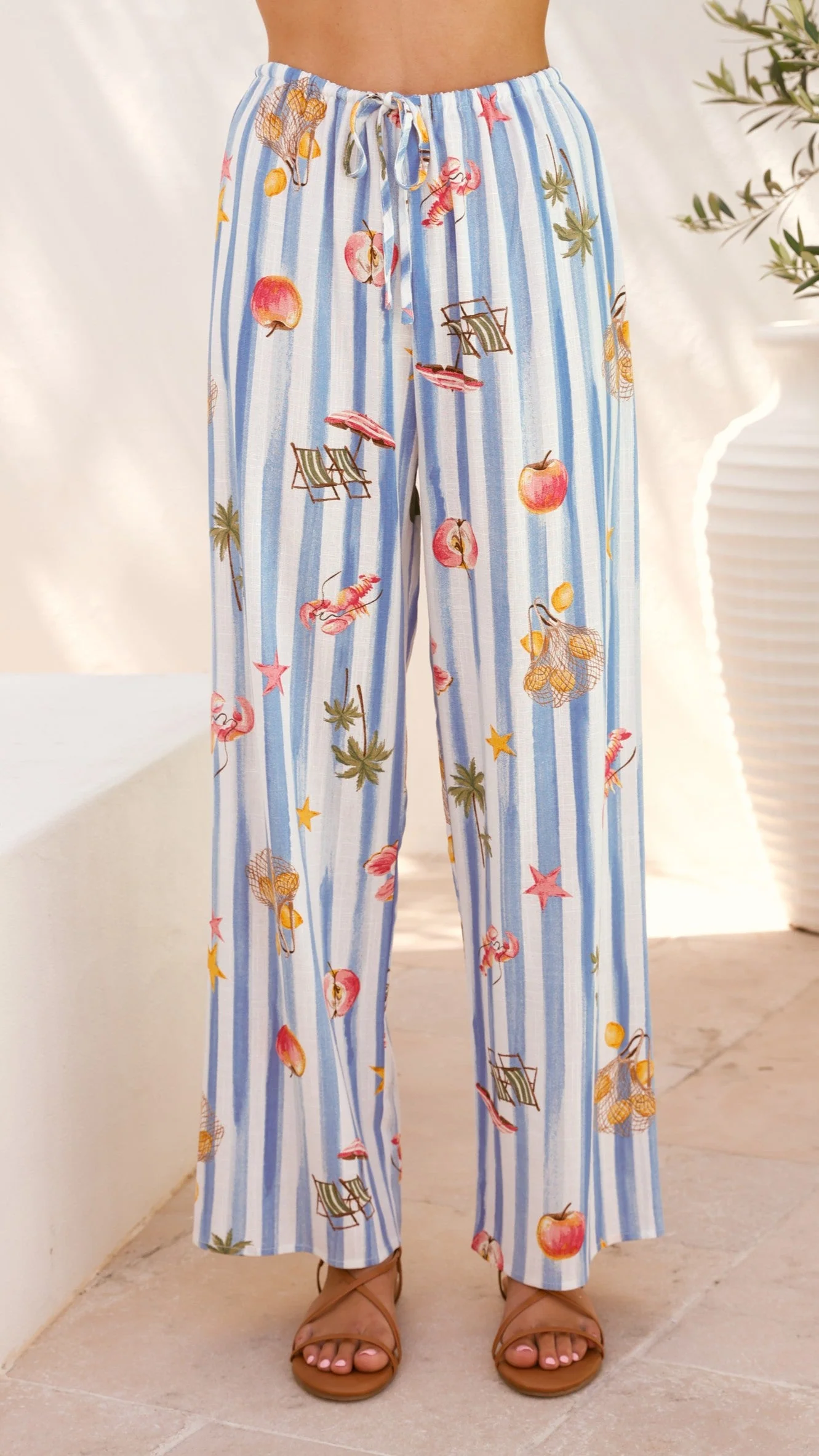 Alejandro Pants - Striped Sailor Print