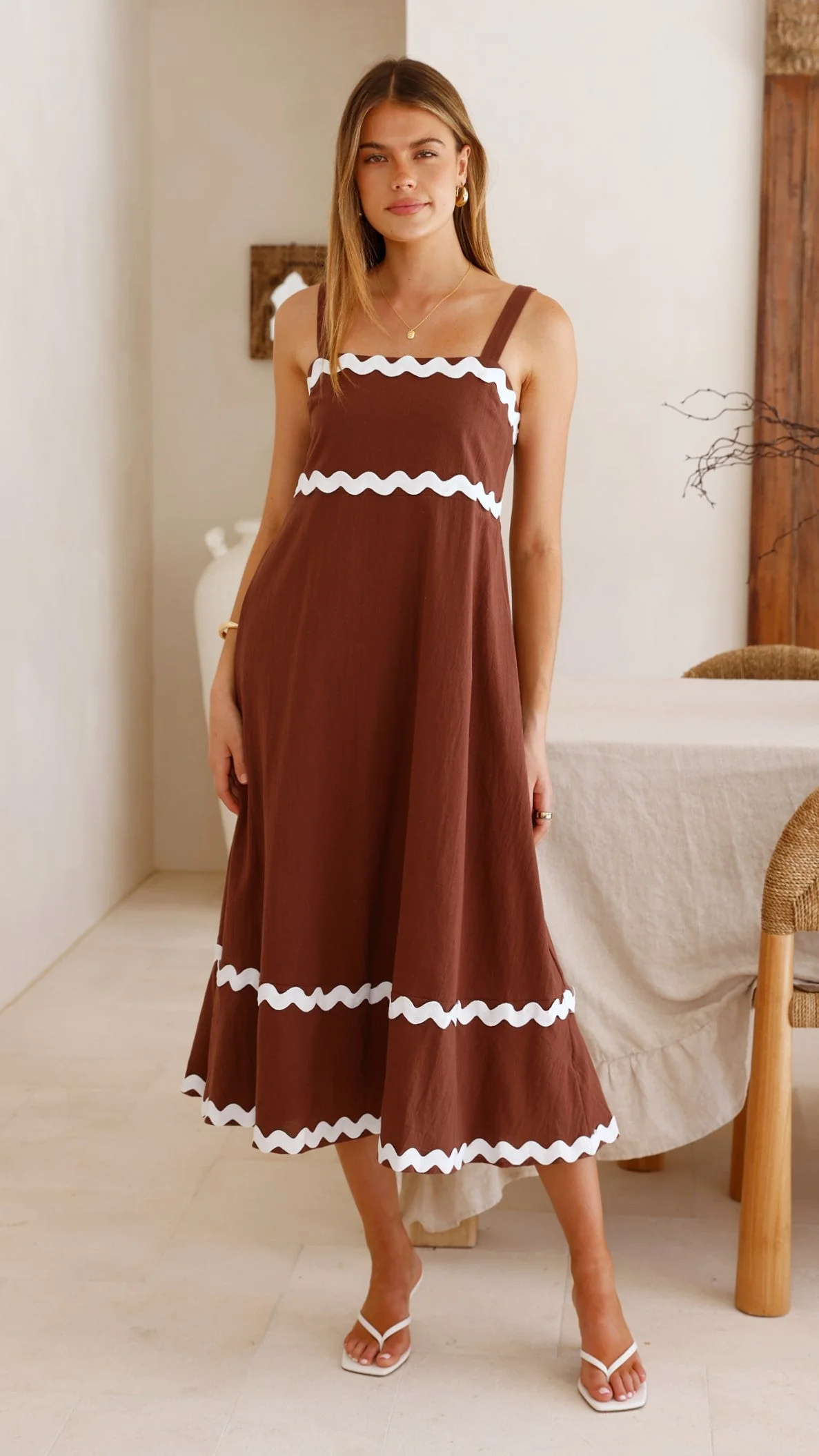 Ali Midi Dress - Chocolate
