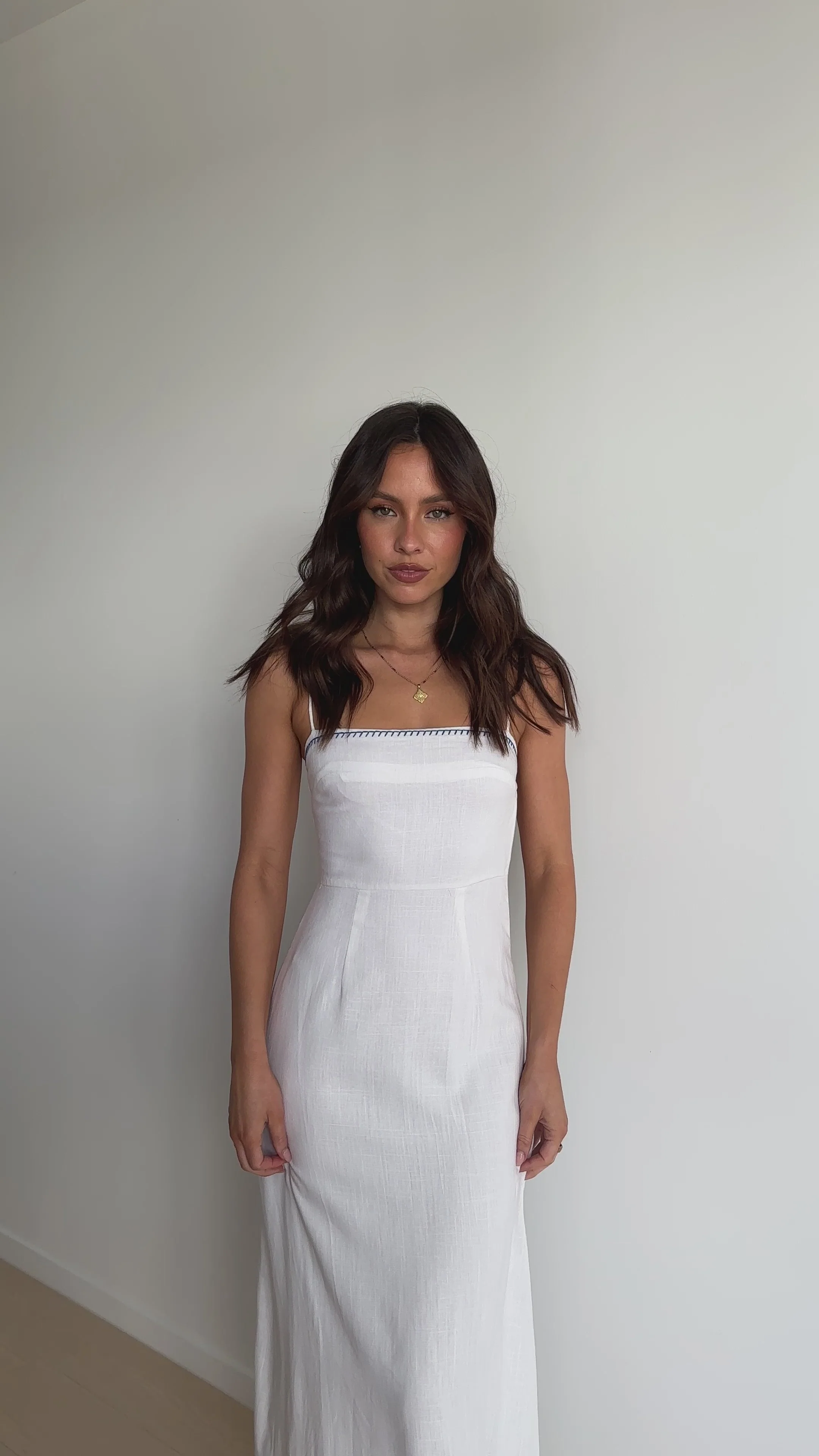 Daya Maxi Dress - White / Blue