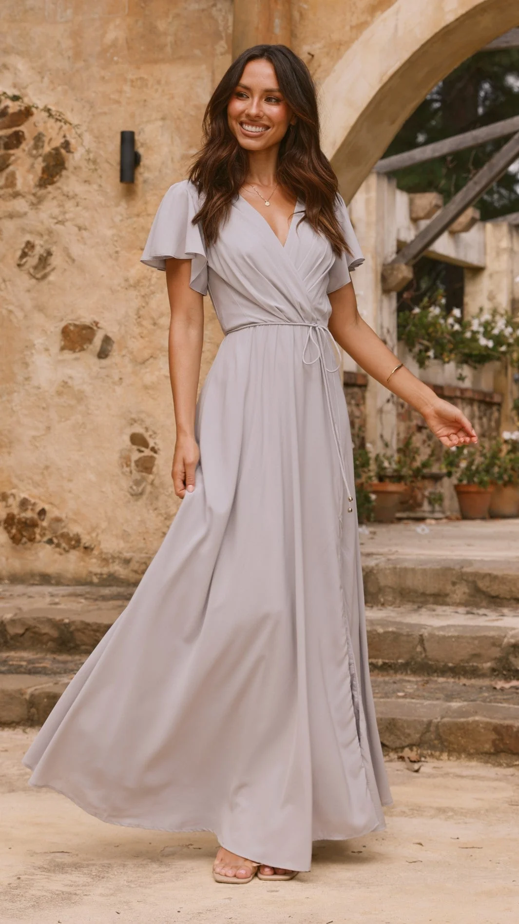 Charlize Maxi Dress - Silver