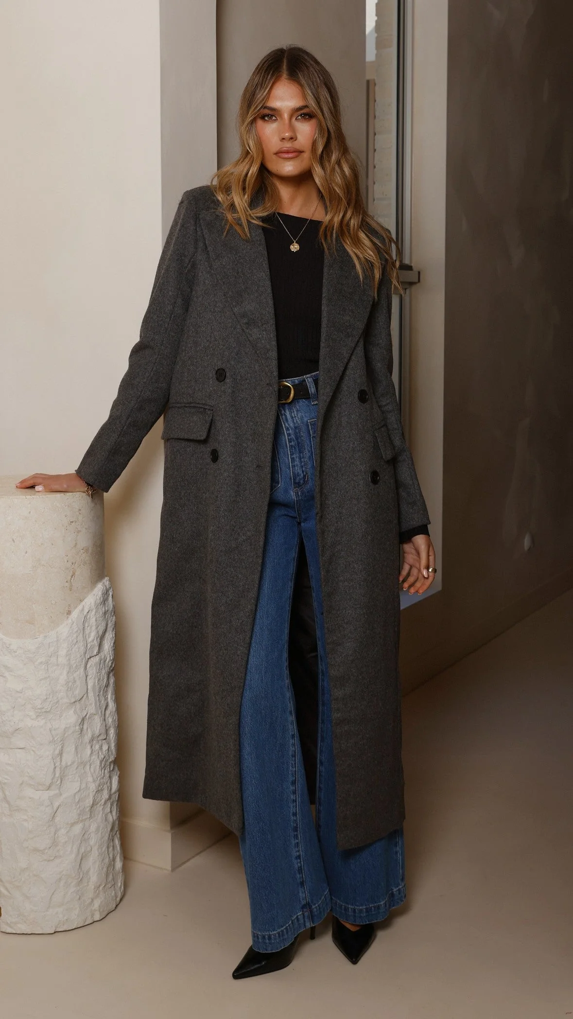 MVN - Lost In New York Coat - Charcoal