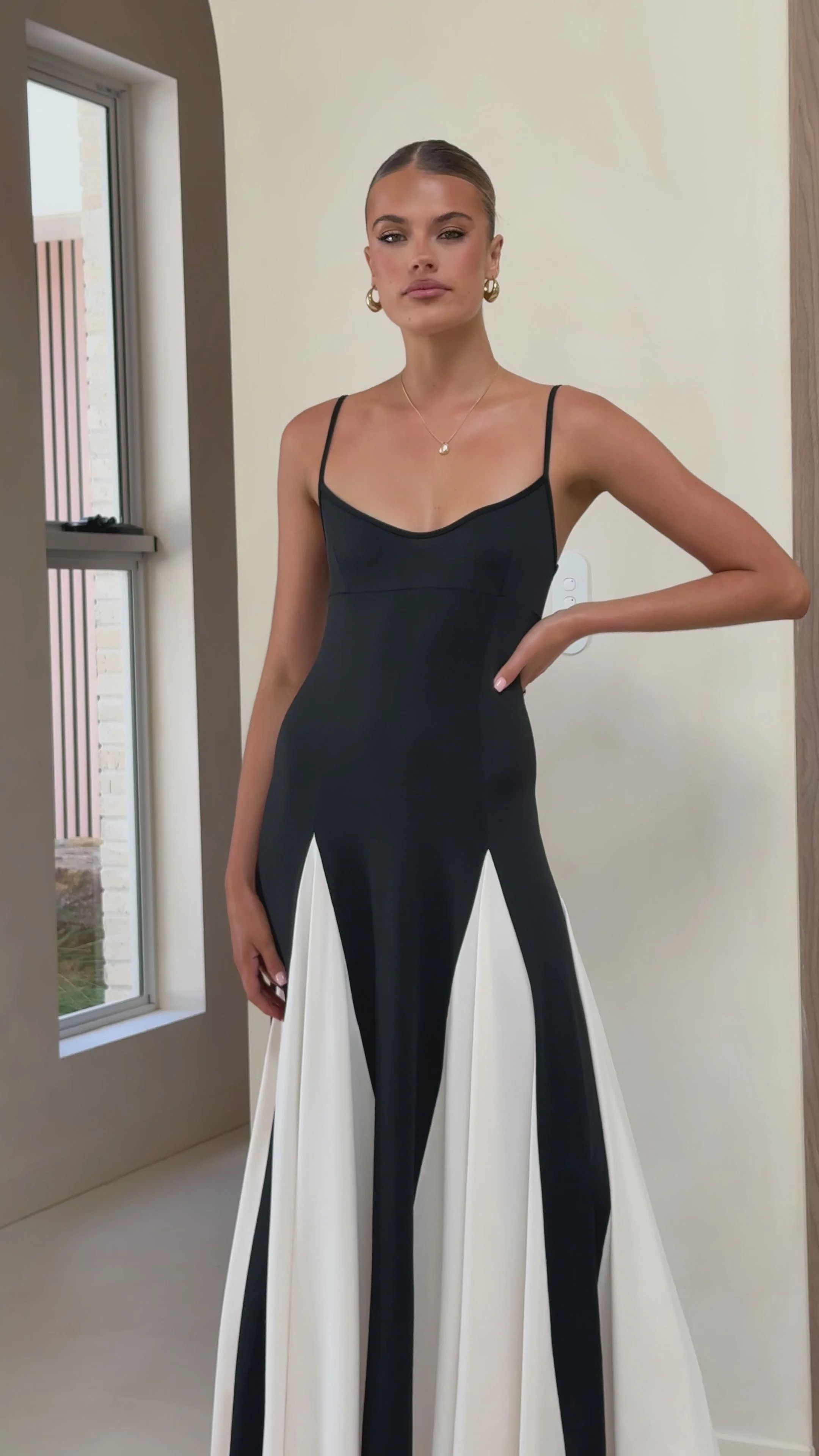 Darcie Maxi Dress - Black / Nude