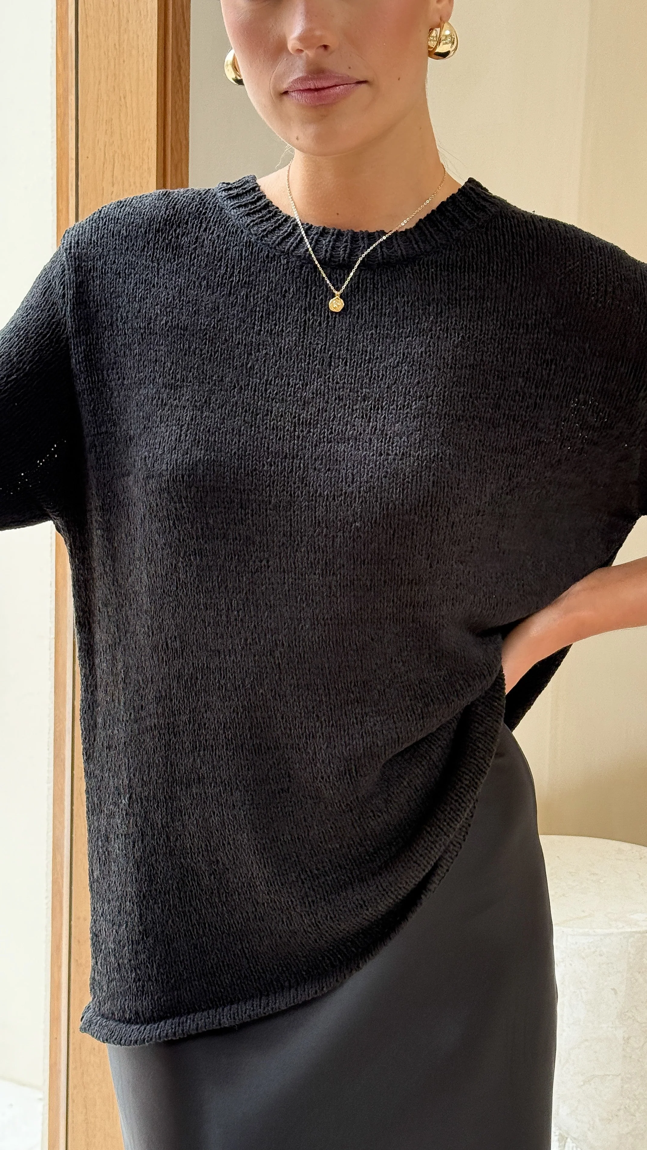 Amara Knit Top - Black