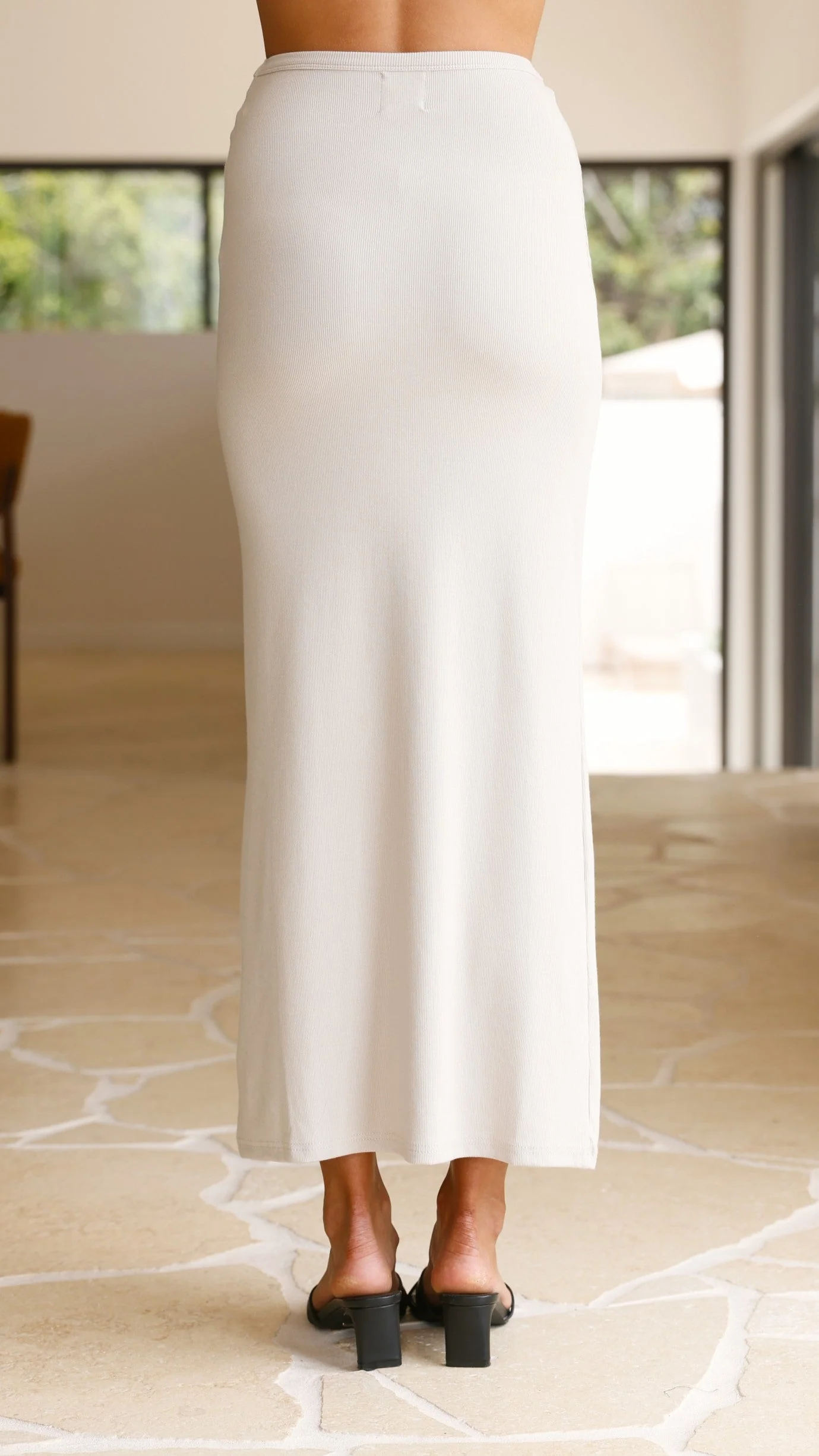 Rahela Button Top and Maxi Skirt Set - Grey