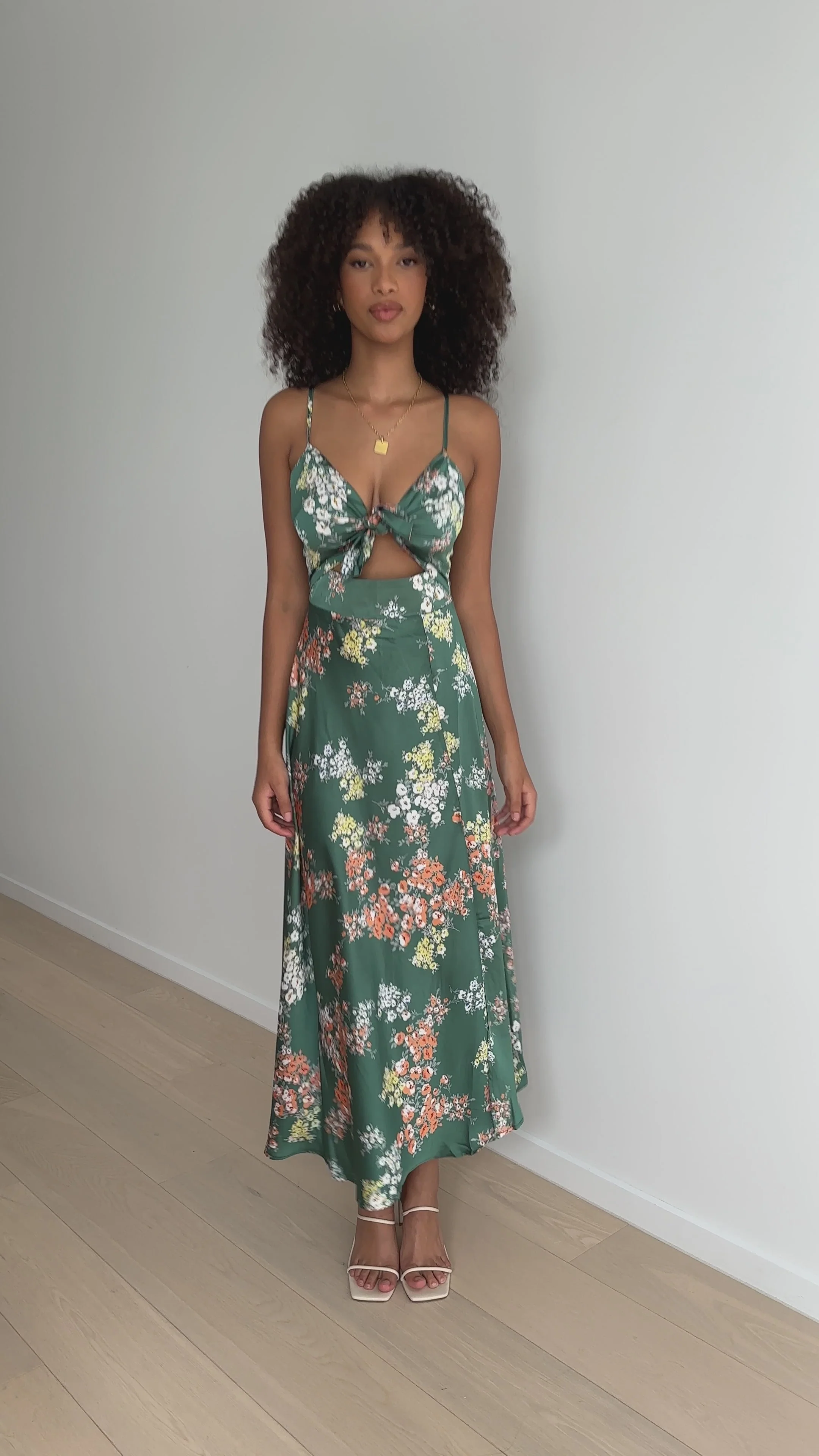 Dreamers Midi Dress - Green Floral