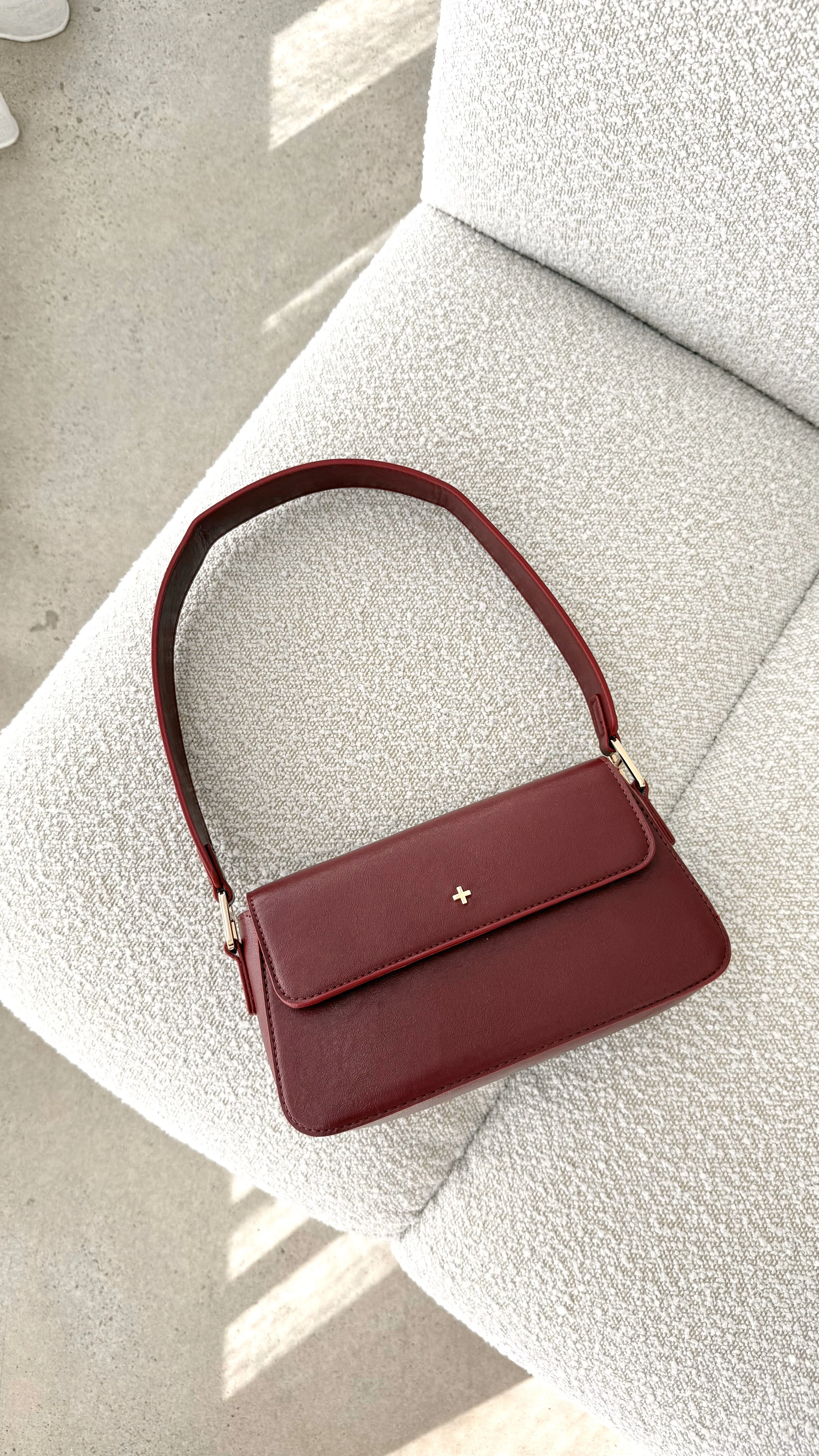 Jocelyn Shoulder Bag - Burgundy PU