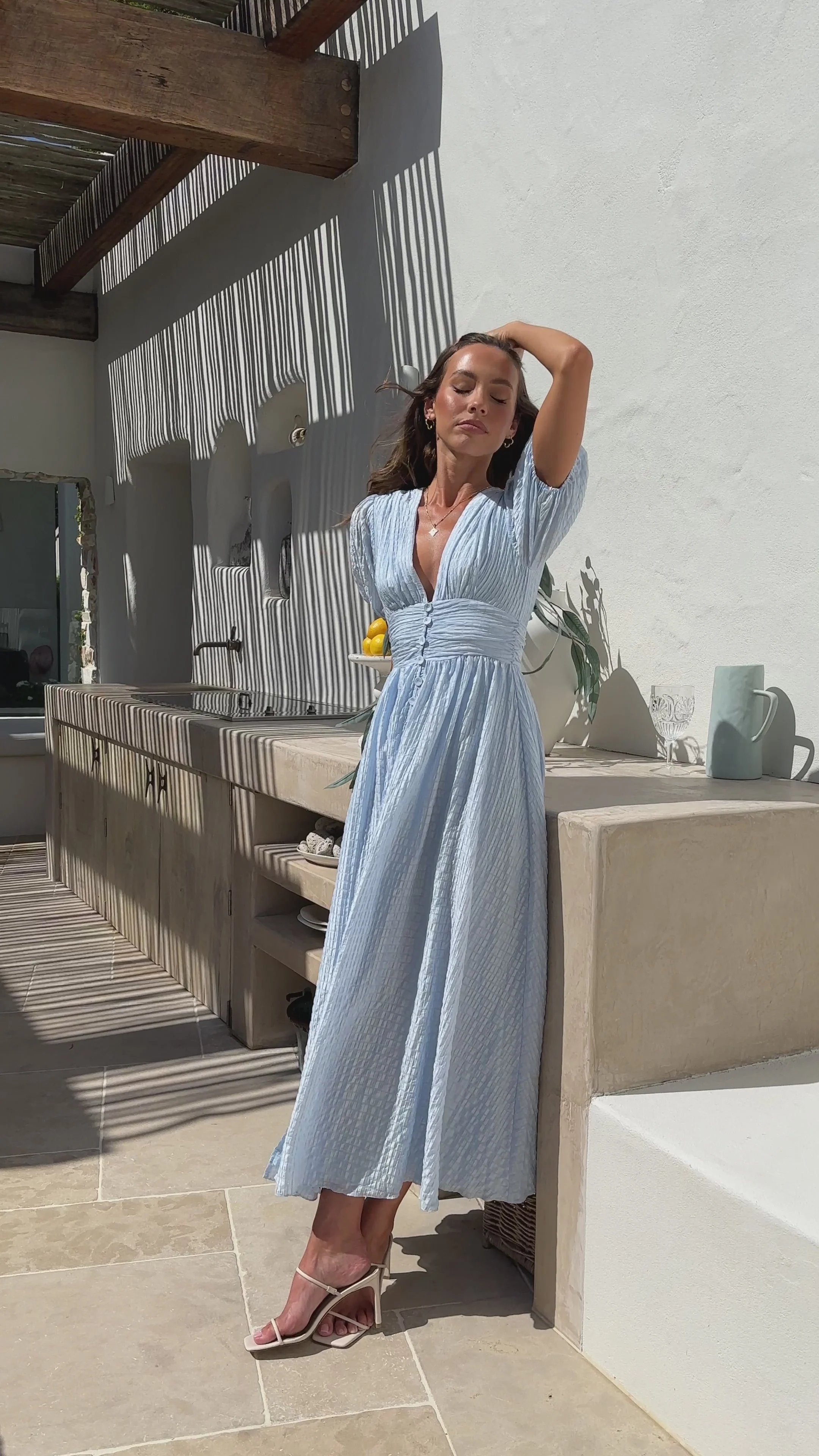 Faiz Maxi Dress - Light Blue
