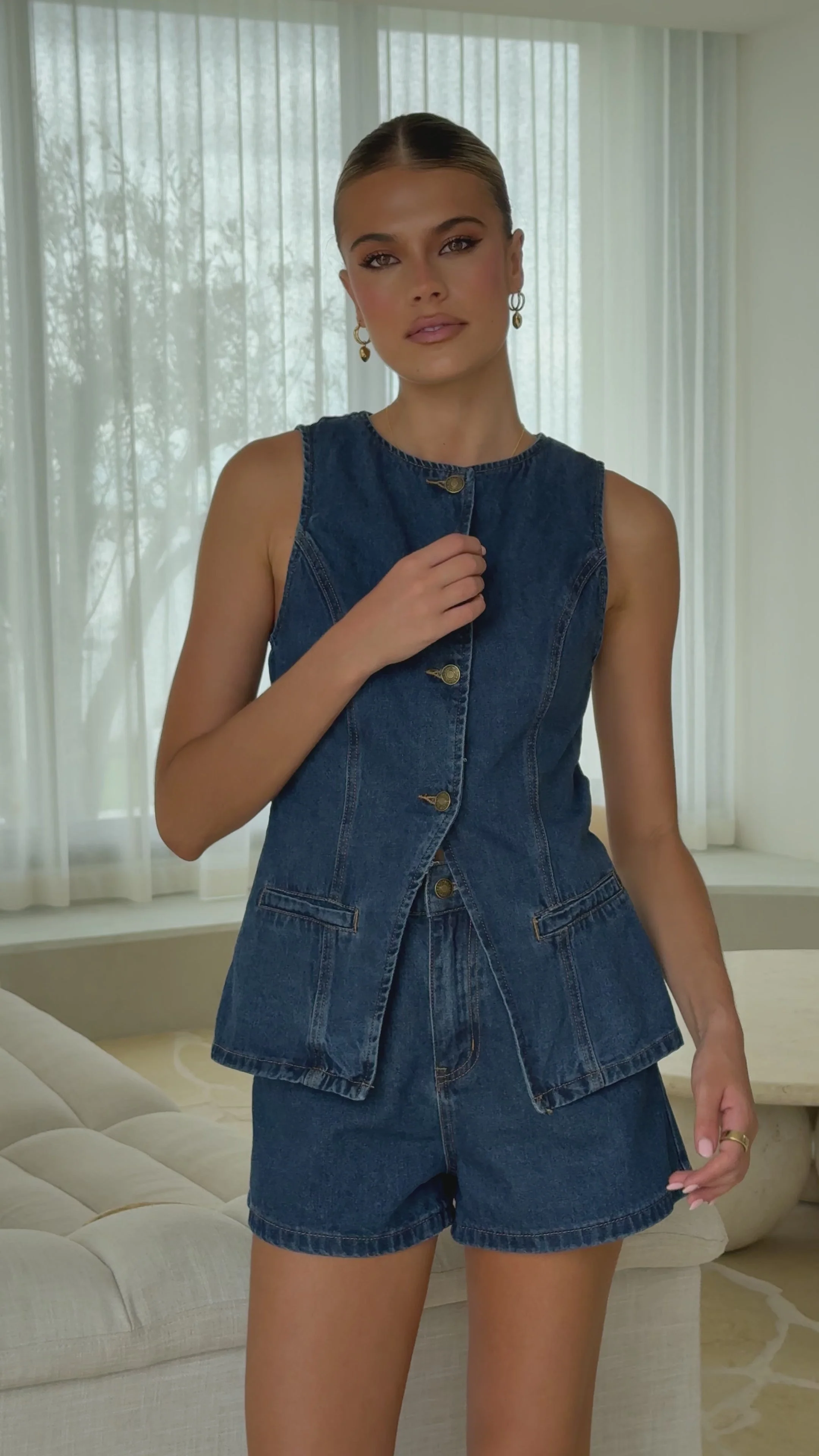 Cairo Denim Shorts - Dark Mid