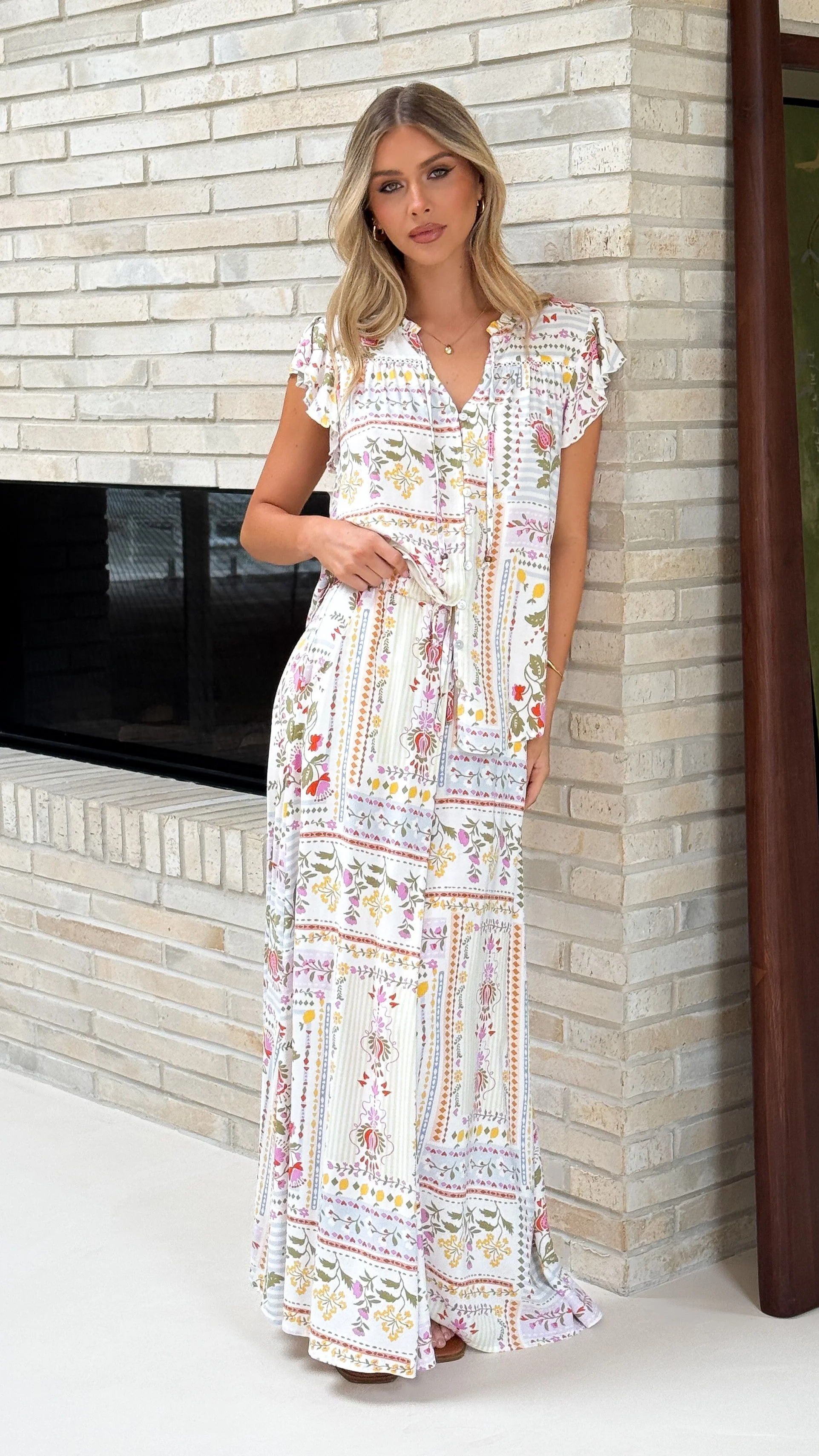 Avery Wide Leg Pants - Leah Print