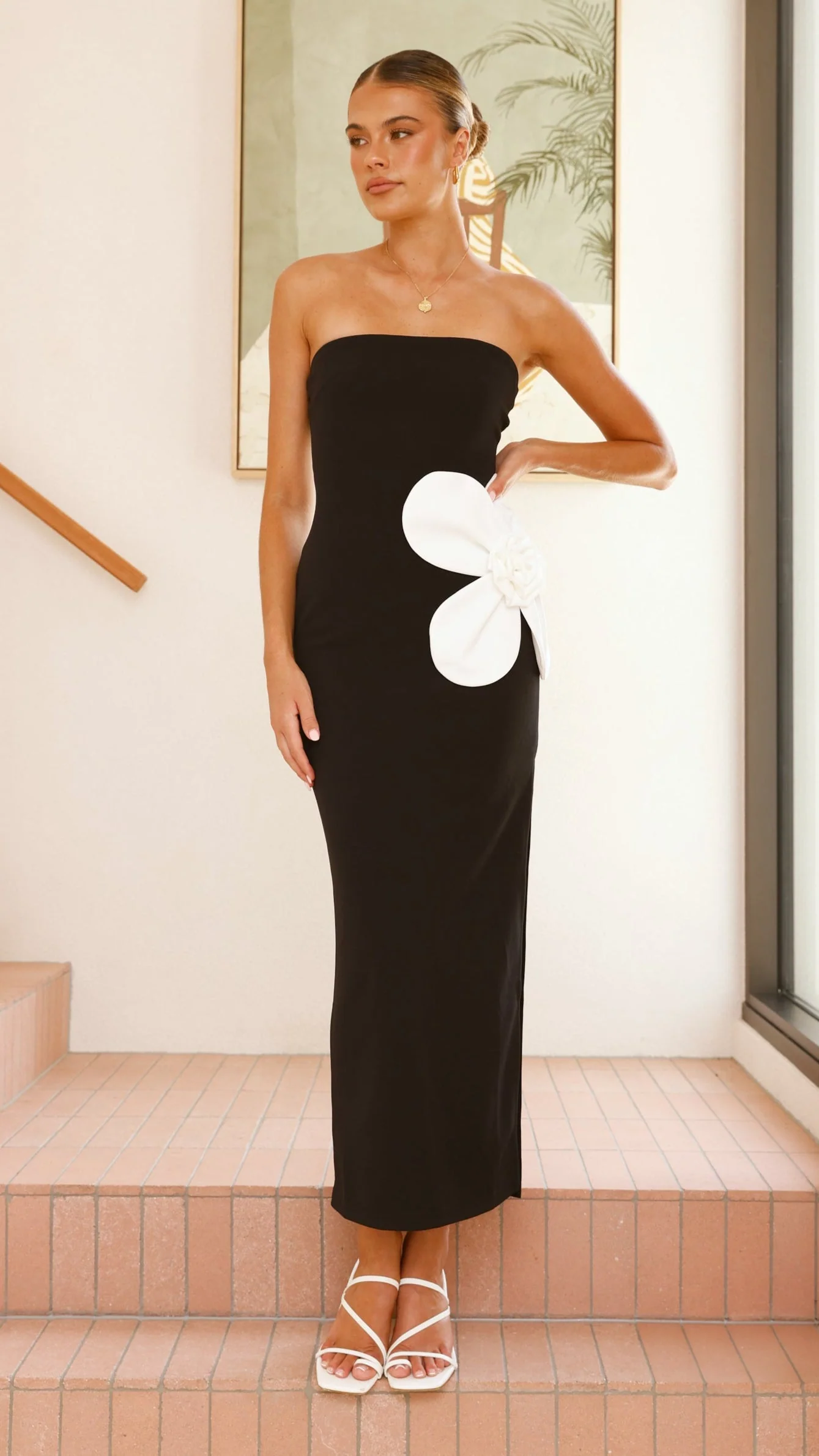 Athena Maxi Dress - Black/White