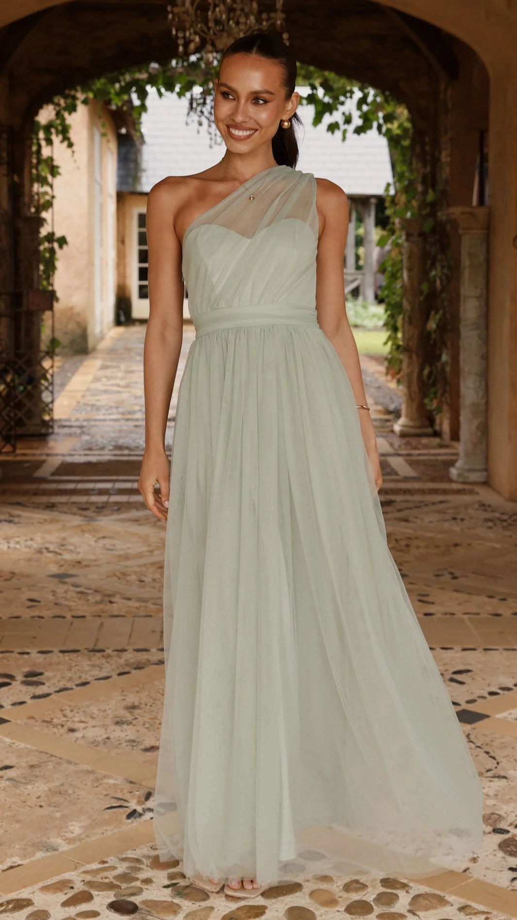 Talissa Tulle Maxi Dress - Sage