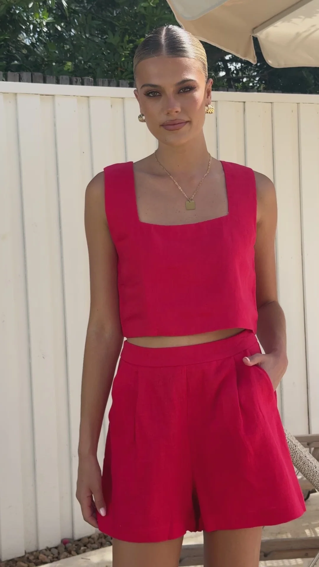 Tillie Crop Top - Ruby Red