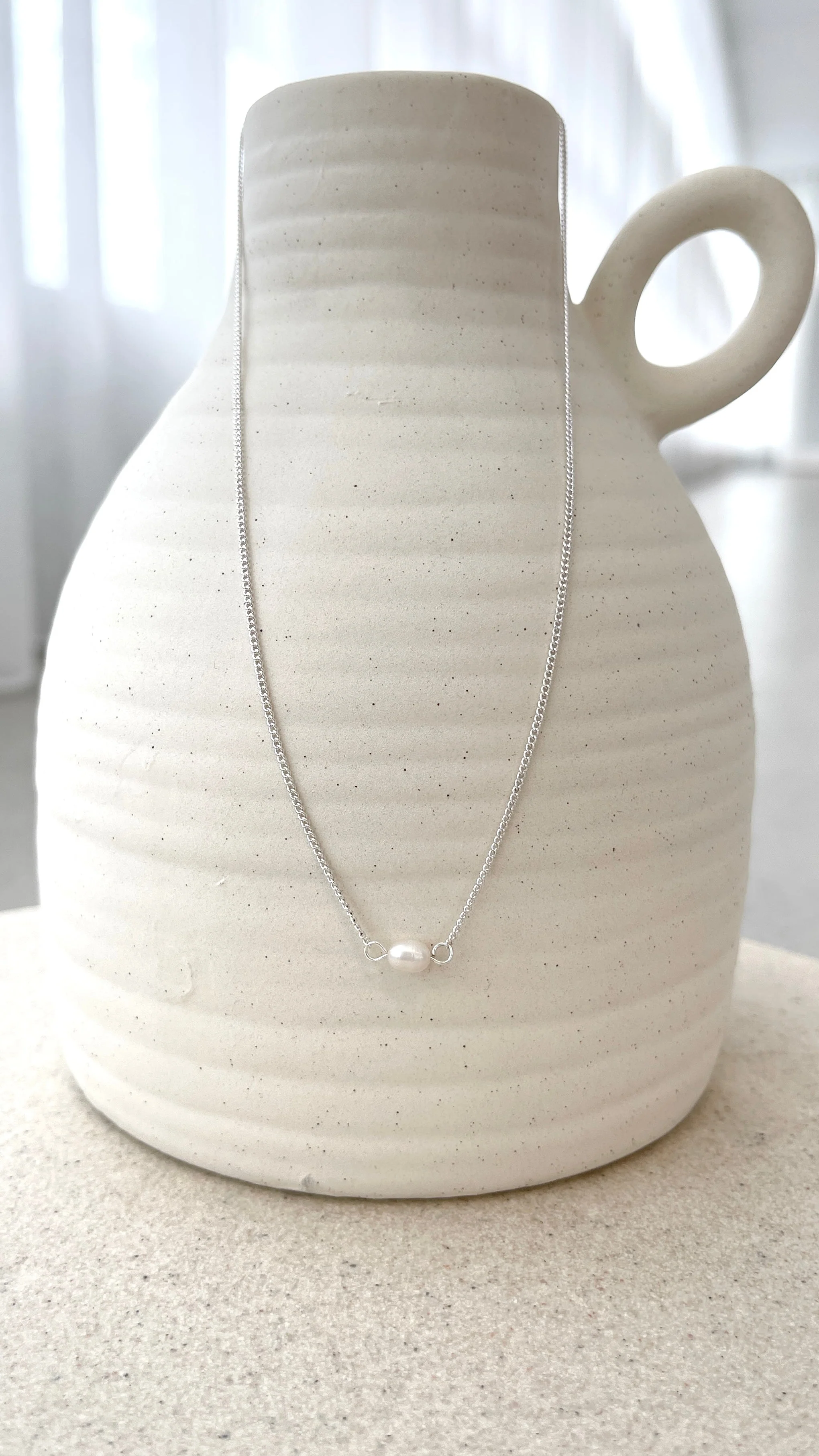 Kimmy Necklace - Silver/Pearl
