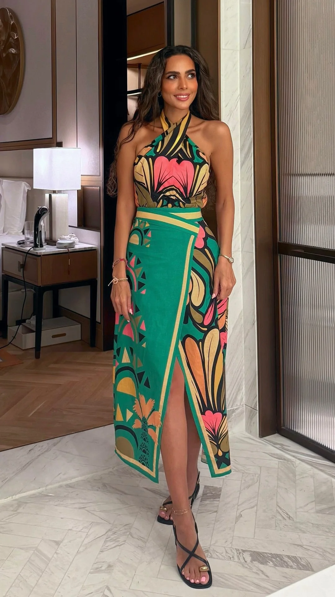 Portugal Tailored Maxi Skirt - Apple