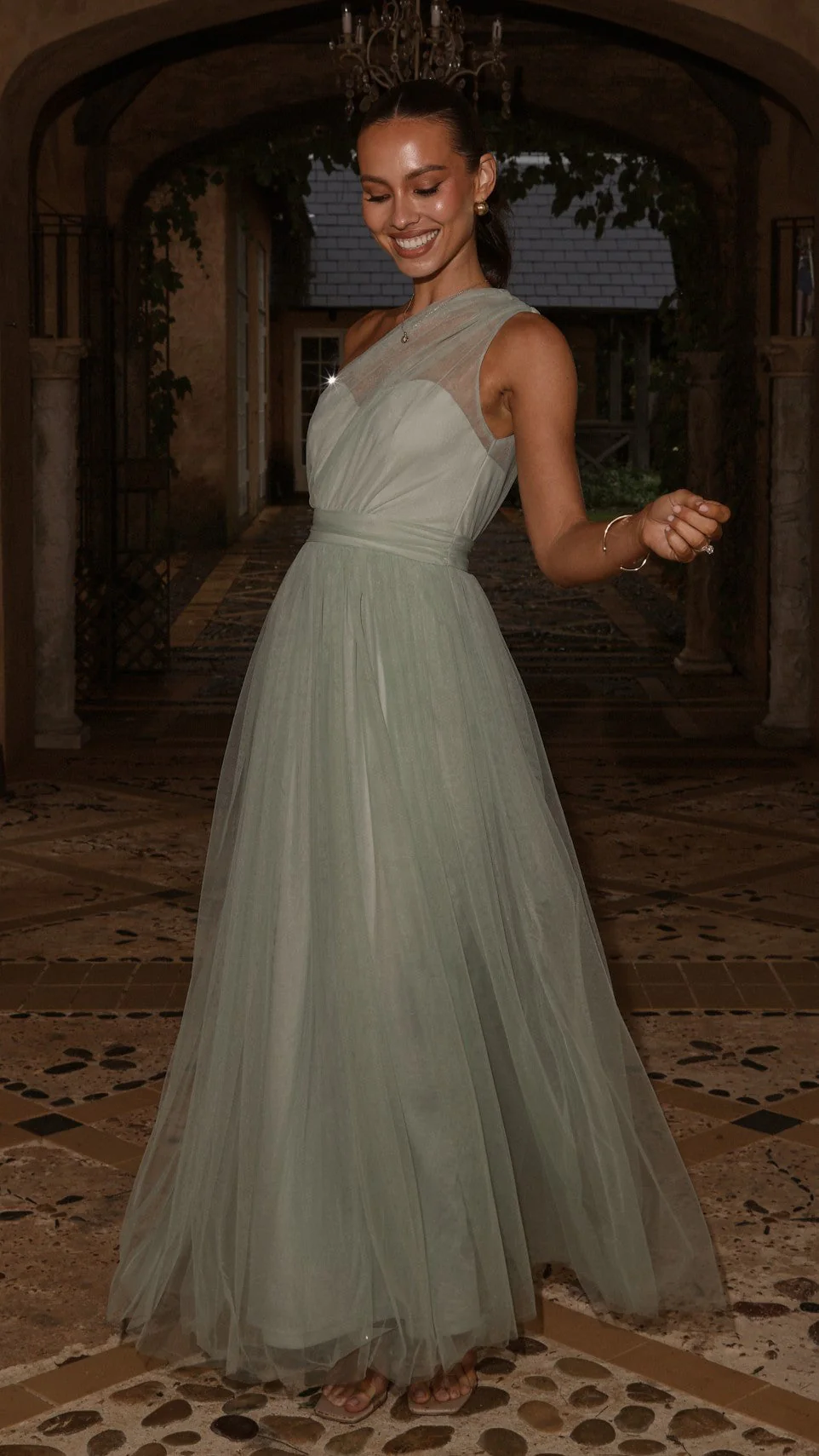 Talissa Tulle Maxi Dress - Sage