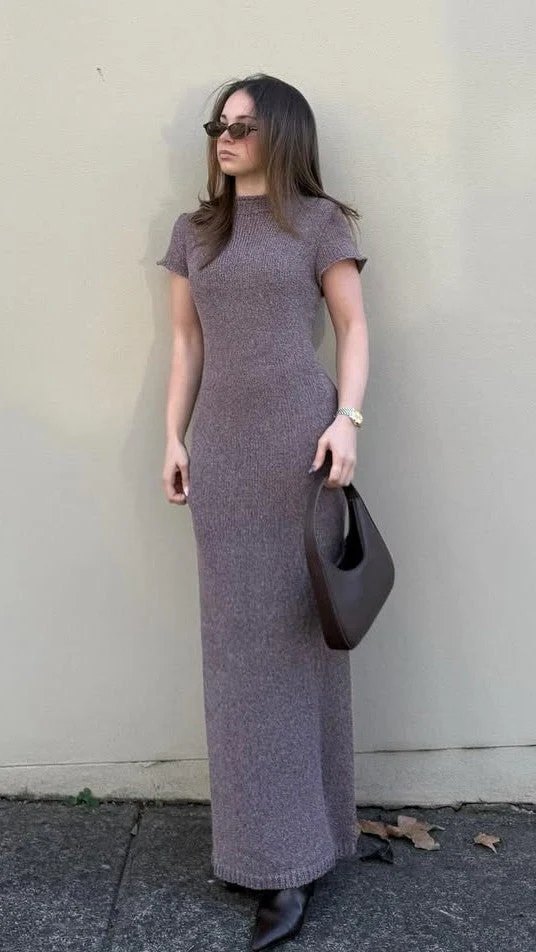 Valise Maxi Dress - Brown Marle