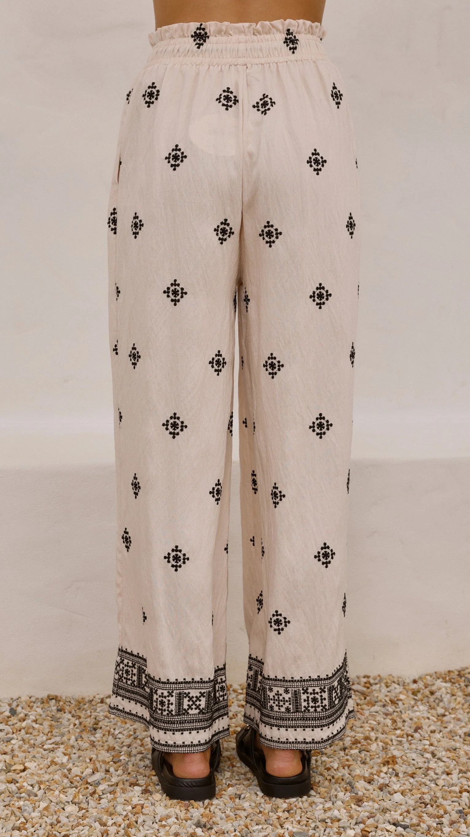 Deni Pants - Beige/Black