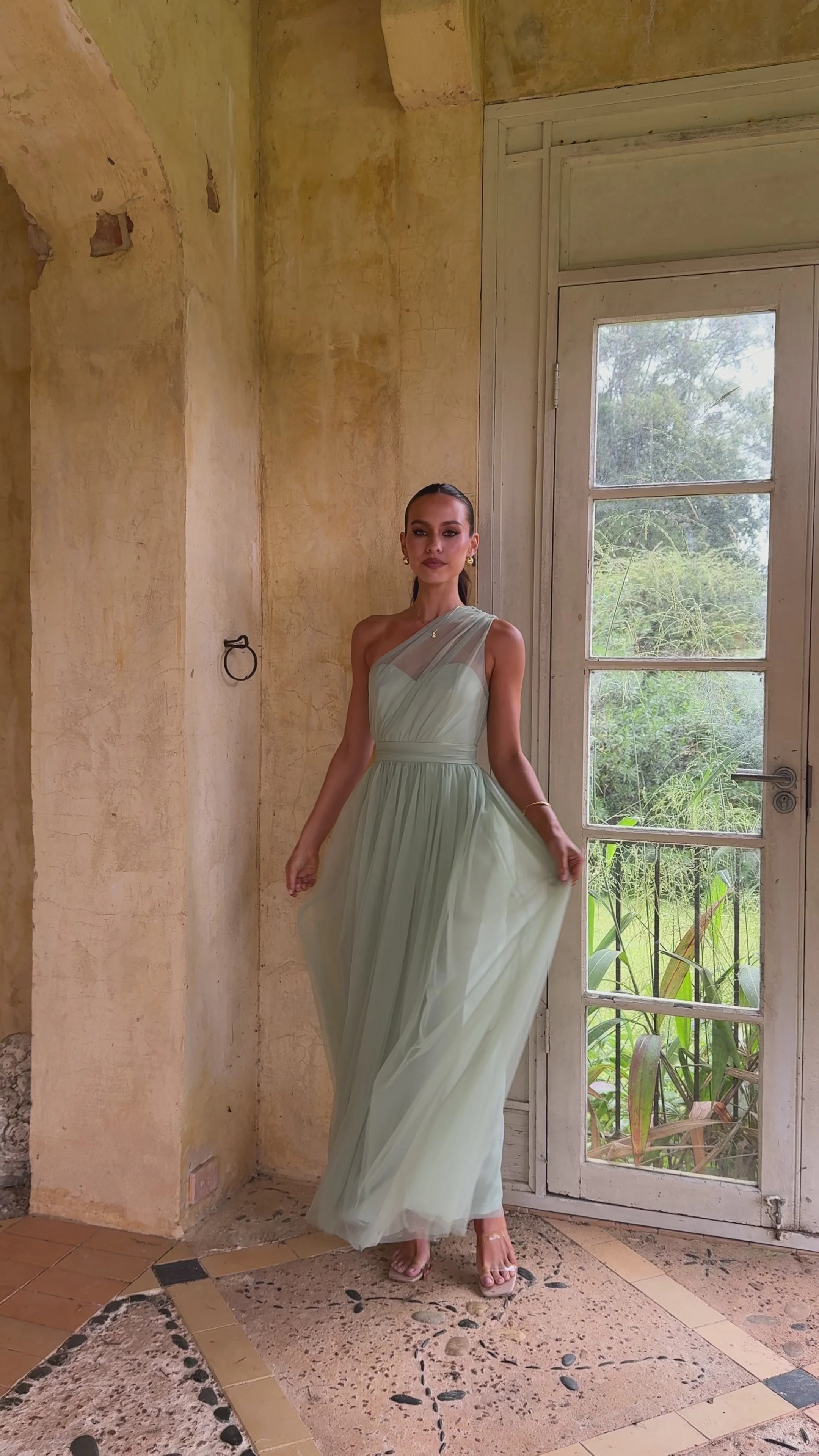 Talissa Tulle Maxi Dress - Sage