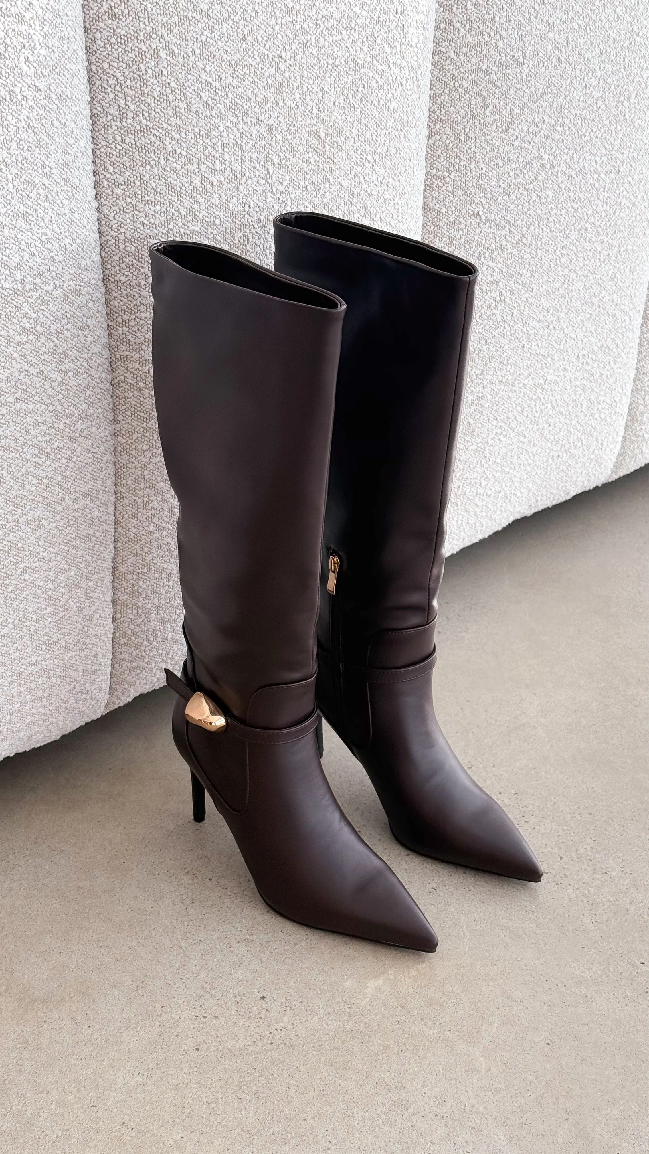 Druella Heeled Boot - Dark Cacao